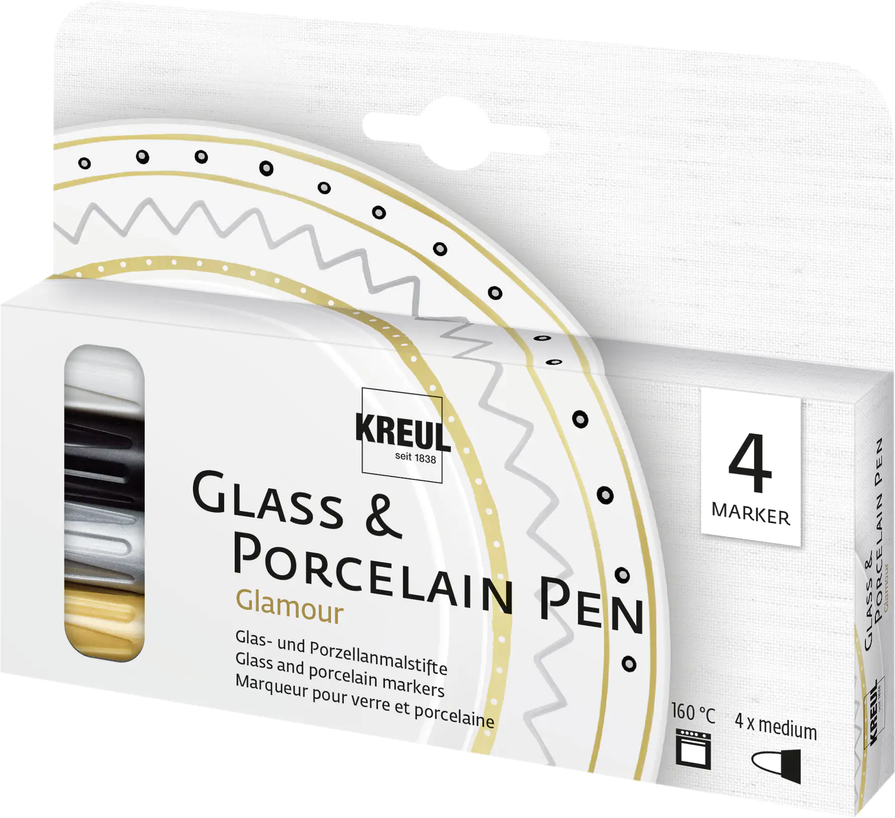 Kreul Glass & Porcelain Pen 4er Set Glamour Kreul Glass & Porcelain Pen 4er Set Glamour