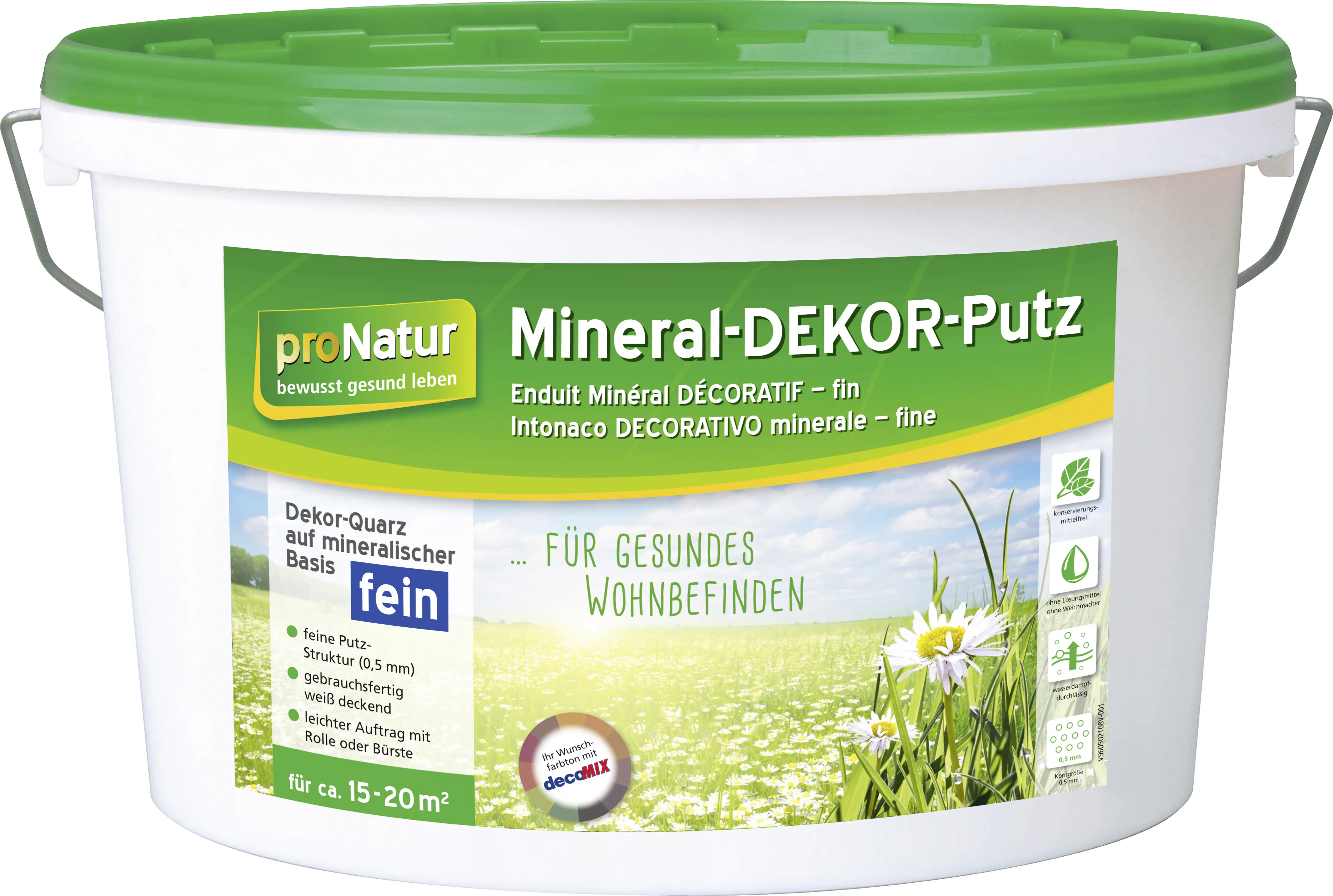 Pronatur Mineral Dekor-Putz 8 kg 0,5 mm fein weiß Pronatur Mineral Dekor-Putz 8 kg 0,5 mm fein weiß