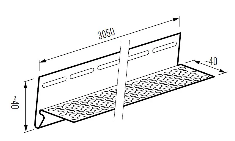 Lüftung für Fassadenverkleidung 305 cm