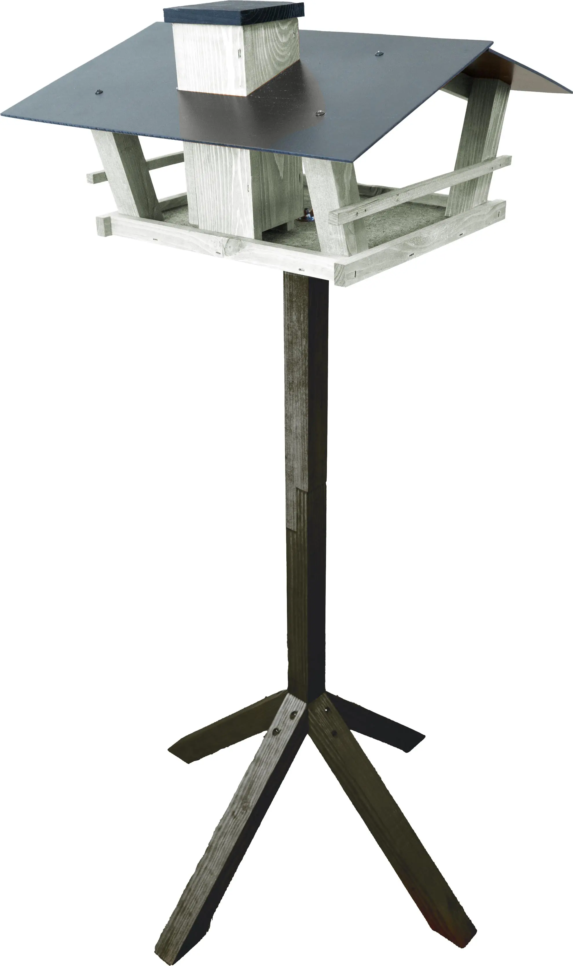 Vogelhaus Villa Emilia grau mit Ständer 39 x 19 x 108 cm