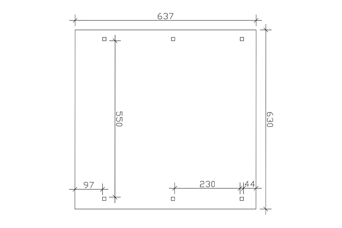 SKAN HOLZ Carport Wendland 630 x 637 cm mit Aluminiumdach, rote Blende
