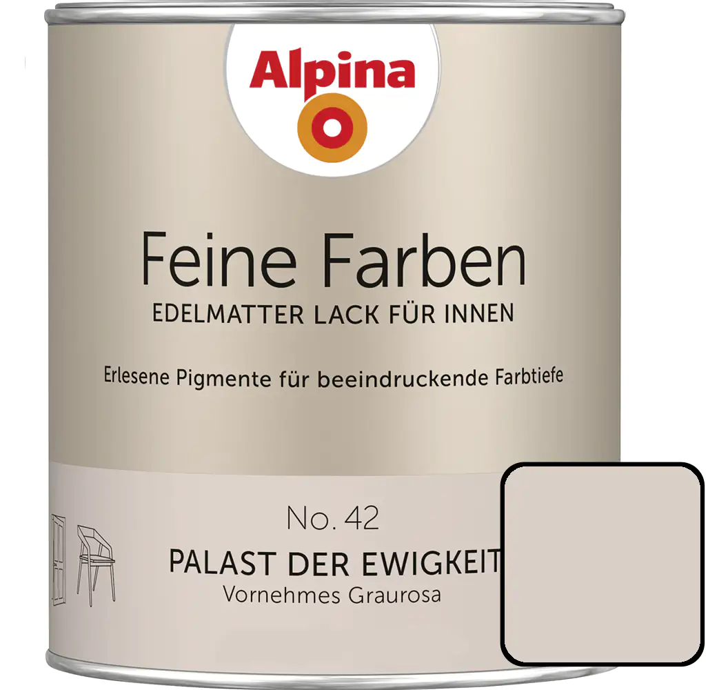 Alpina Feine Farben Lack No. 42 Palast der Ewigkeit  graurosa edelmatt 750 ml Alpina Feine Farben Lack No. 42 Palast der Ewigkeit  graurosa edelmatt 750 ml