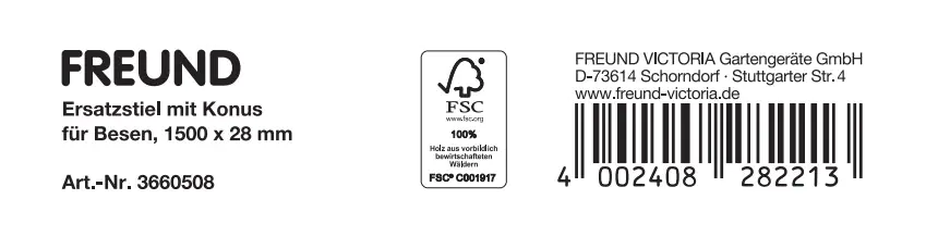 Freund Victoria Besenstiel mit Konus 150 cm Ø 28 mm