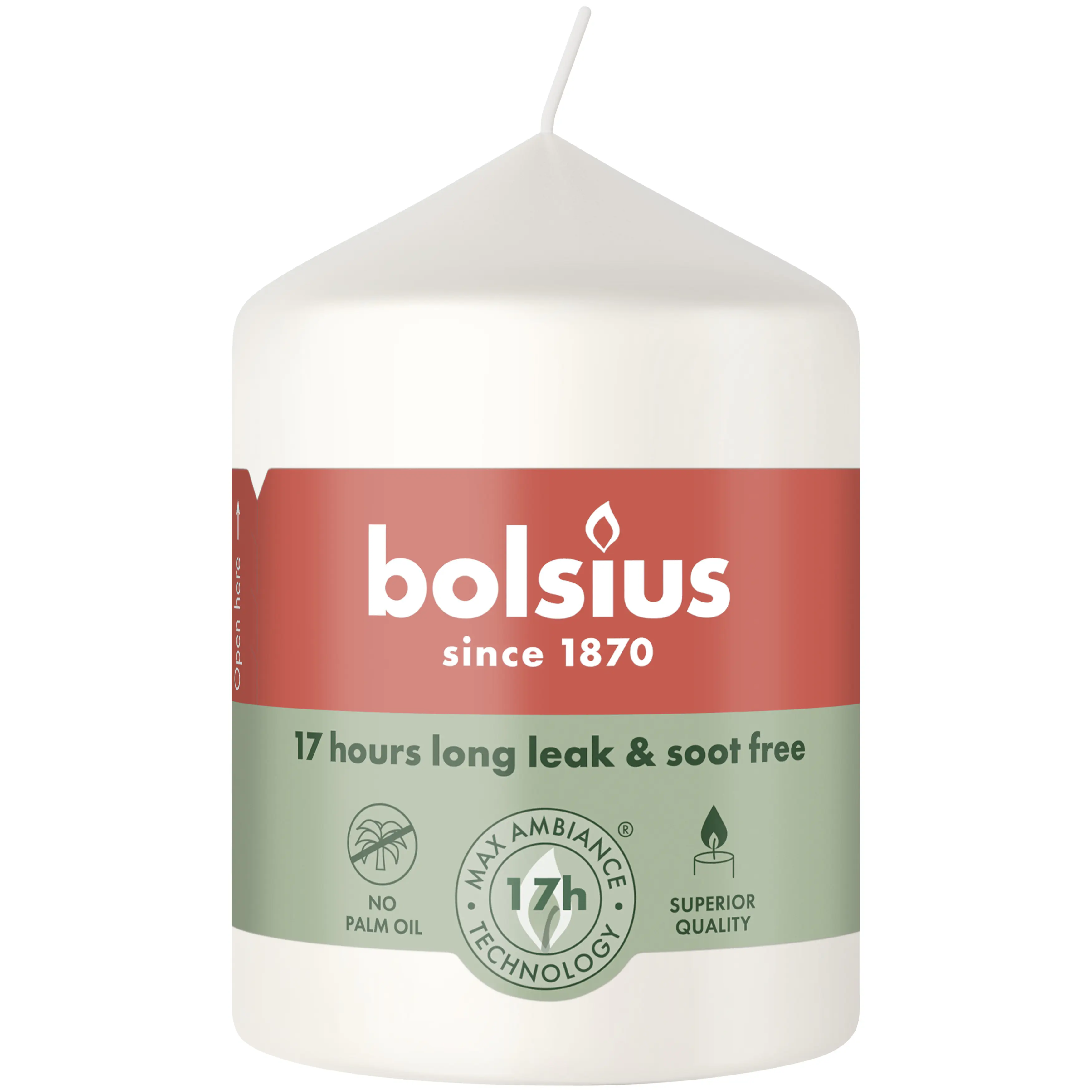 Bolsius Stumpenkerze weiß 8 cm Ø 5,8 cm 