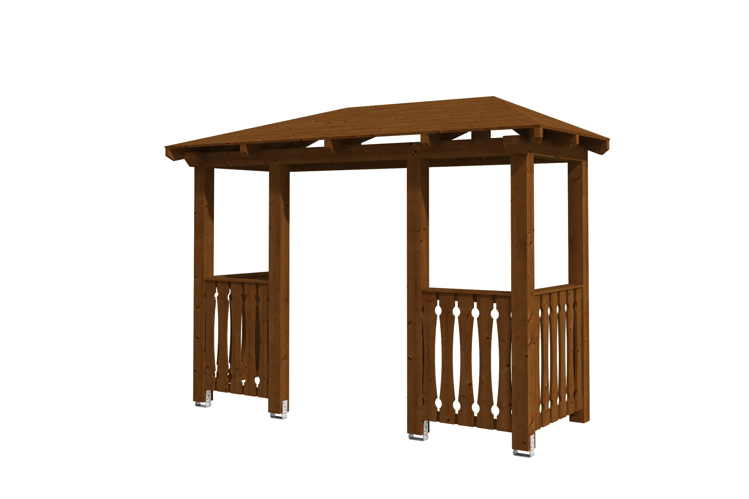 SKAN HOLZ Vordach Wismar Typ 6 351 x 134 cm, lasiert in Nussbaum