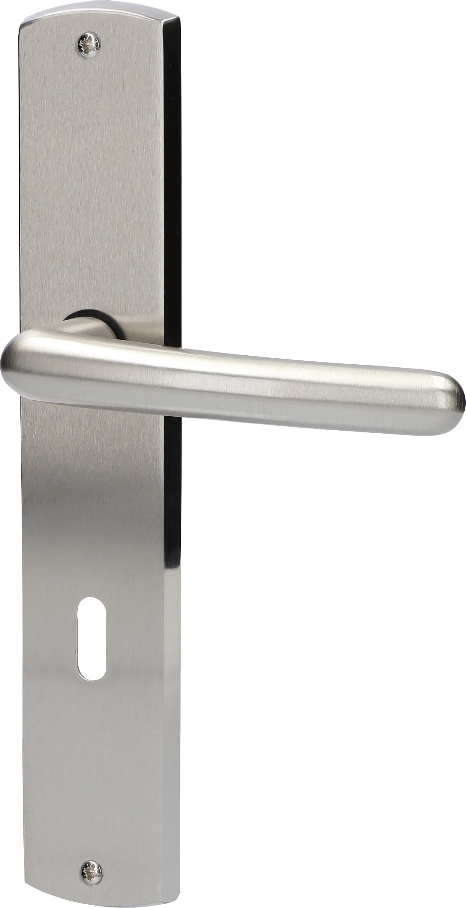 Alpertec BB-Langschildgarnitur Isabella Messing silber abgerundet