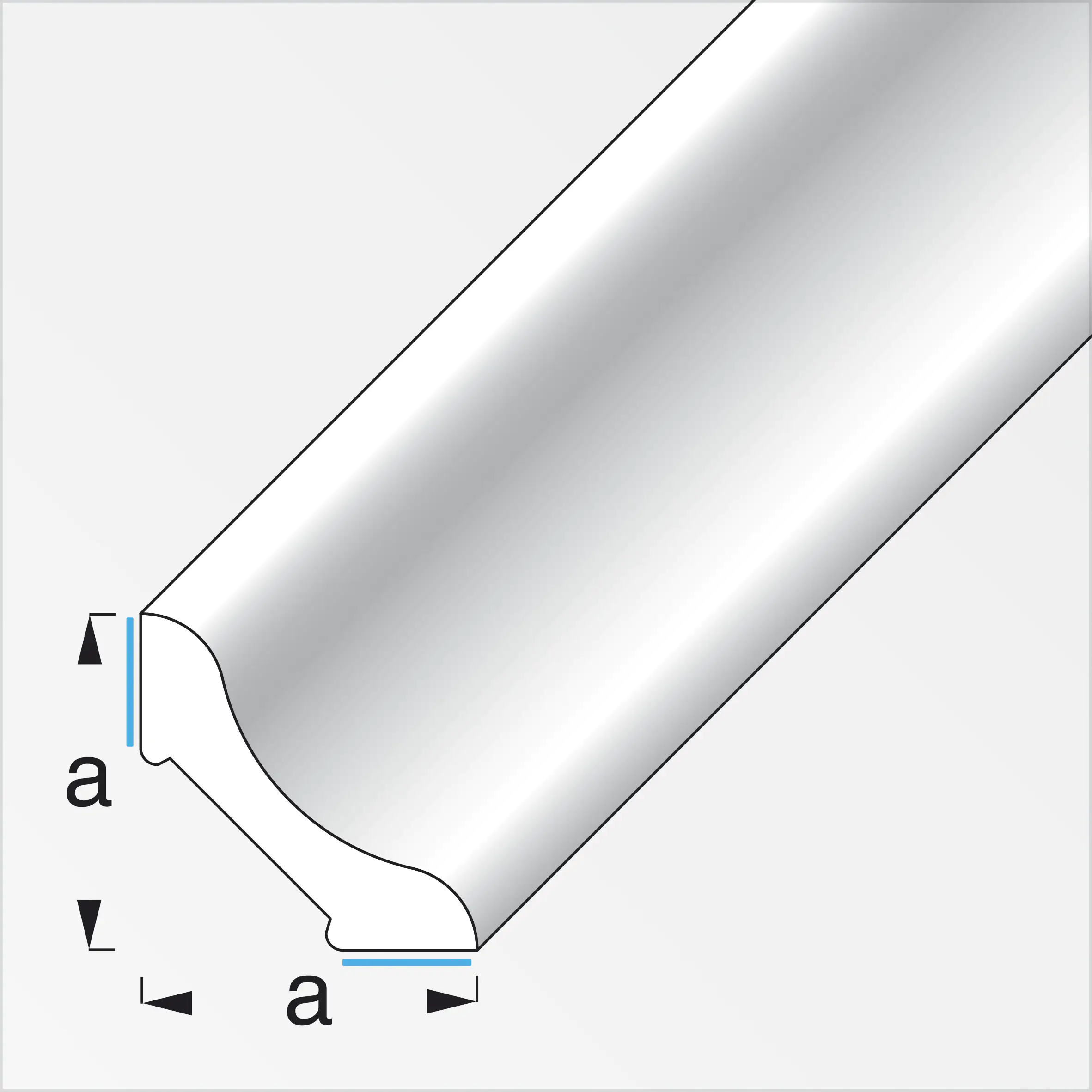 alfer Eckleiste 1 m, 20 mm PVC (Kunststoff) glatt weiss