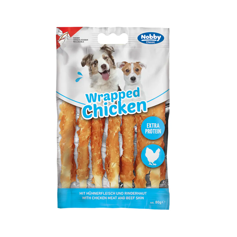 Nobby Hundesnack Adult Kauknochen StarSnack 80 g BBQ Wrapped Chicken