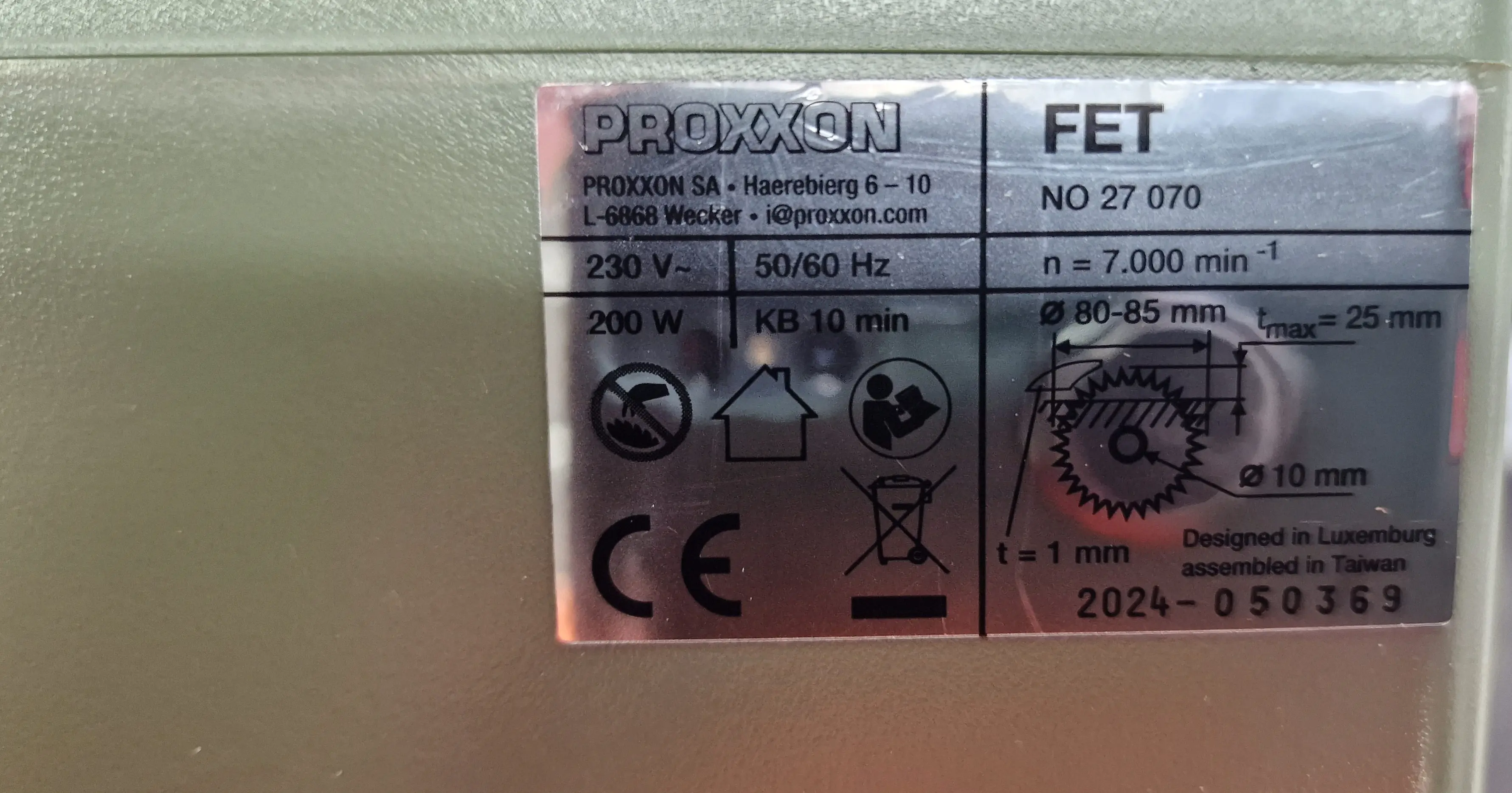 Proxxon Feinschnitt Tischkreissäge 200 W Schnitttiefe 1-22 mm verstellbar Proxxon Feinschnitt Tischkreissäge 200 W Schnitttiefe 1-22 mm verstellbar