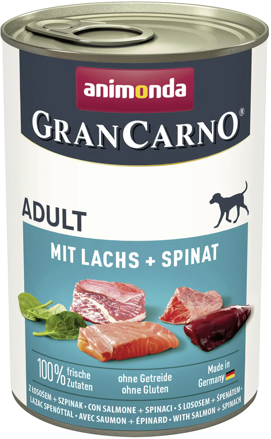 Animonda GranCarno Hundenassfutter Adult getreidefrei 400 g Lachs & Spinat