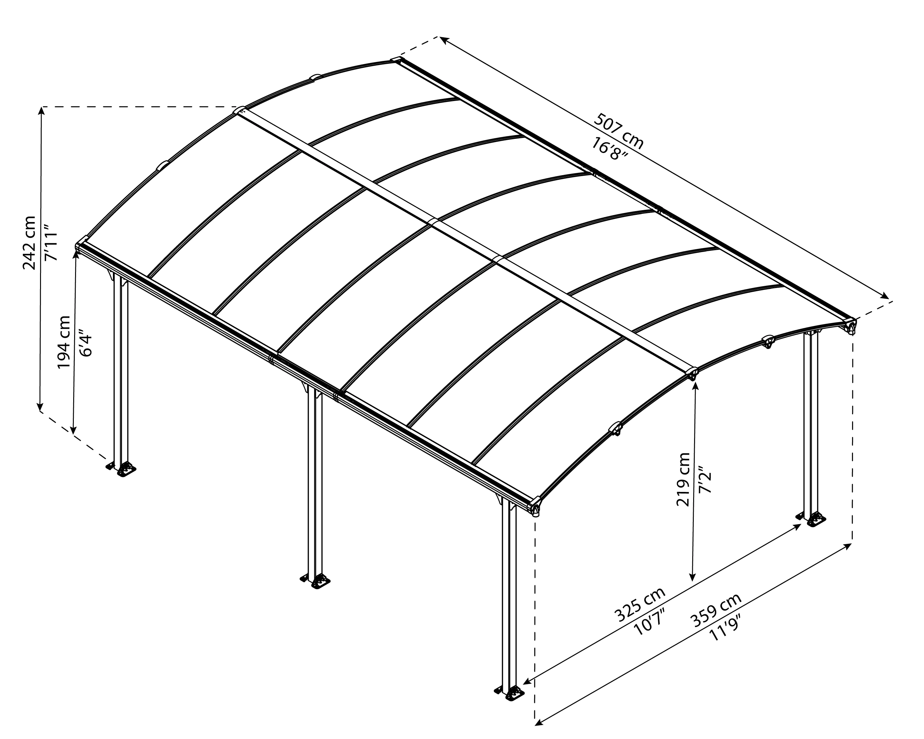 7290103110673_6 Canopia Carport Arcadia 5000 507 x 359 x 242 cm