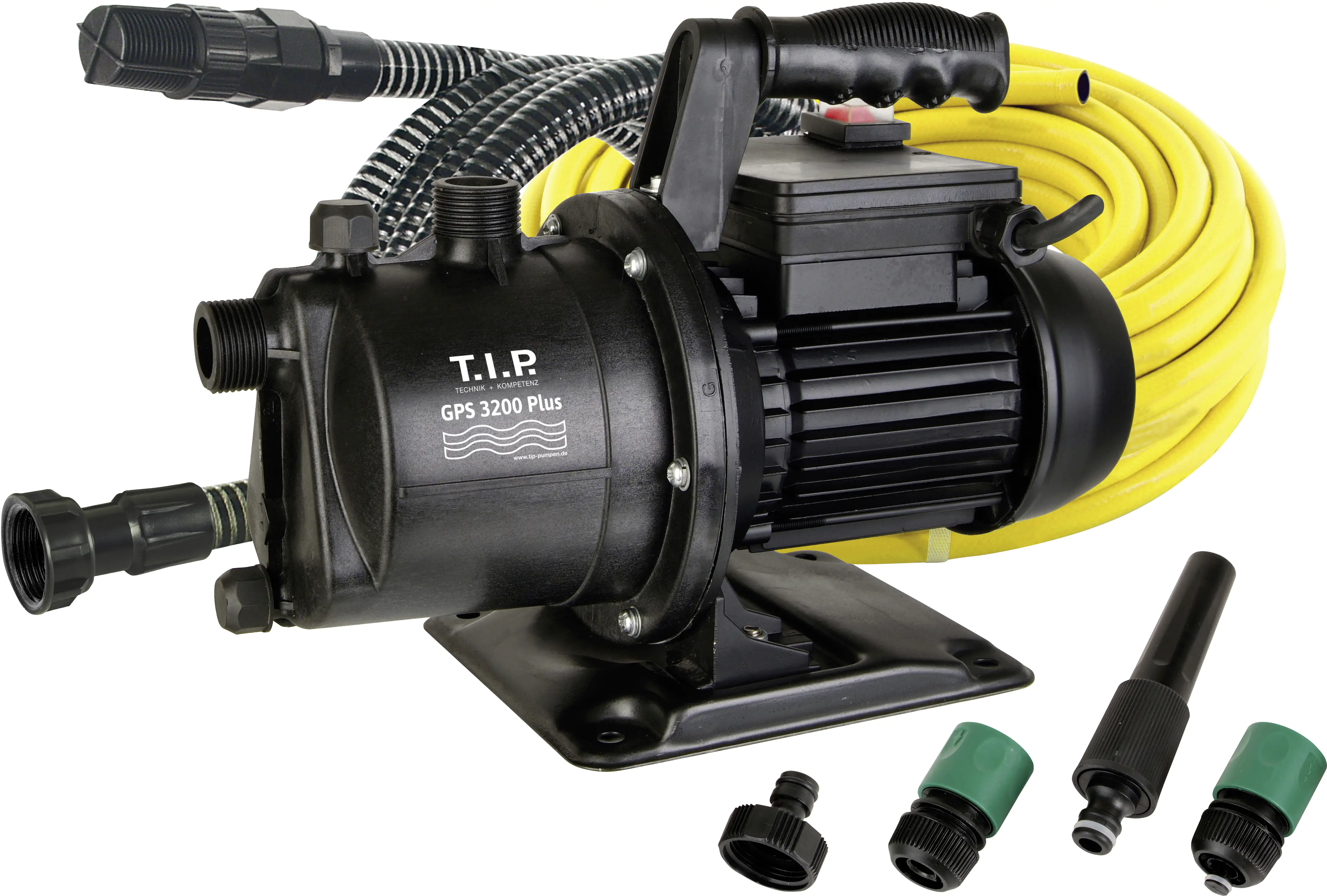 4011458301720_997698 T.I.P. Gartenpumpenset GPS 3200 Plus inkl. Ansaugschlauch, Gartenschlauch
