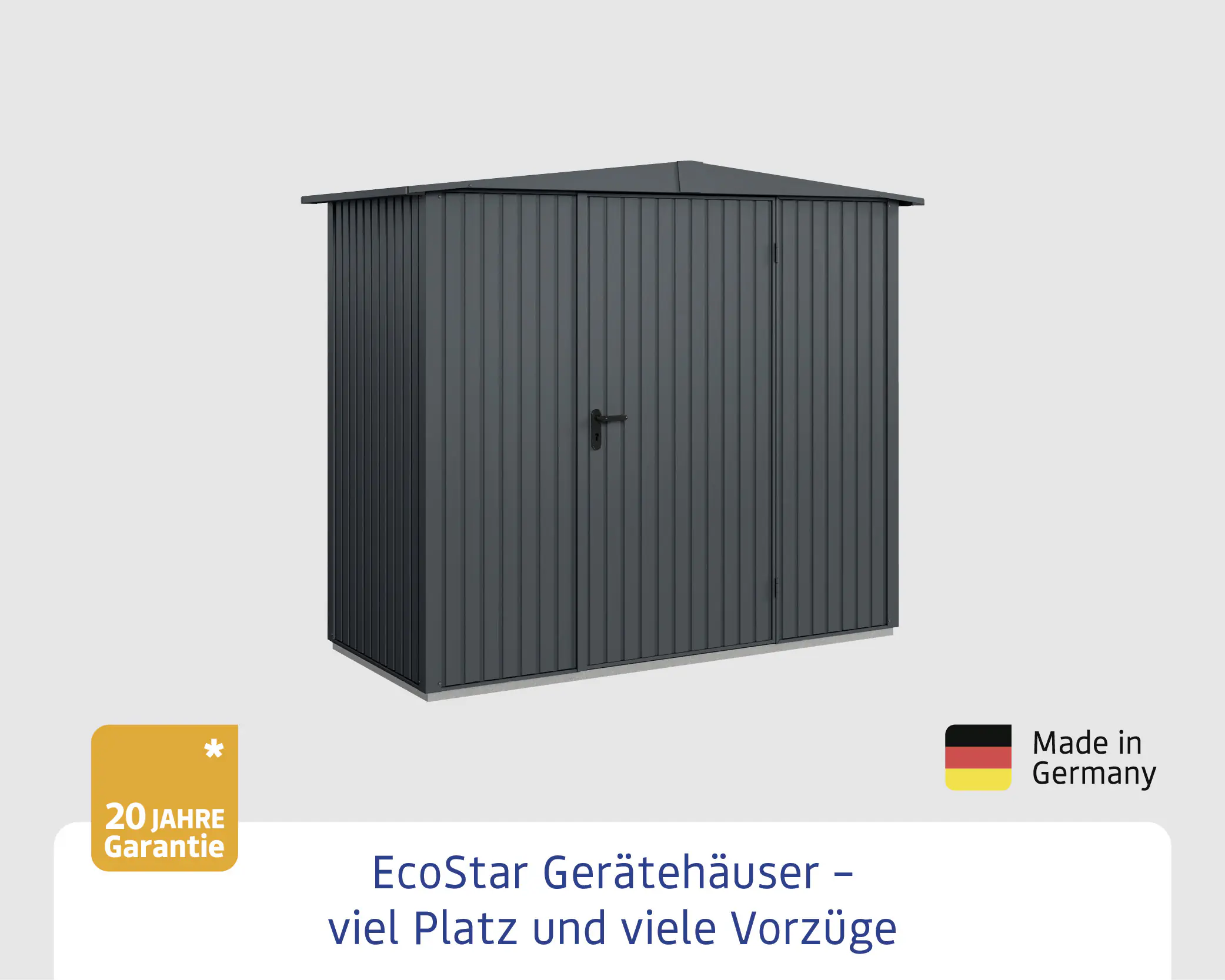 EcoStar Gerätehaus Trend-S Typ 1 258,8 x 121,3 x 216 cm anthrazitgrau