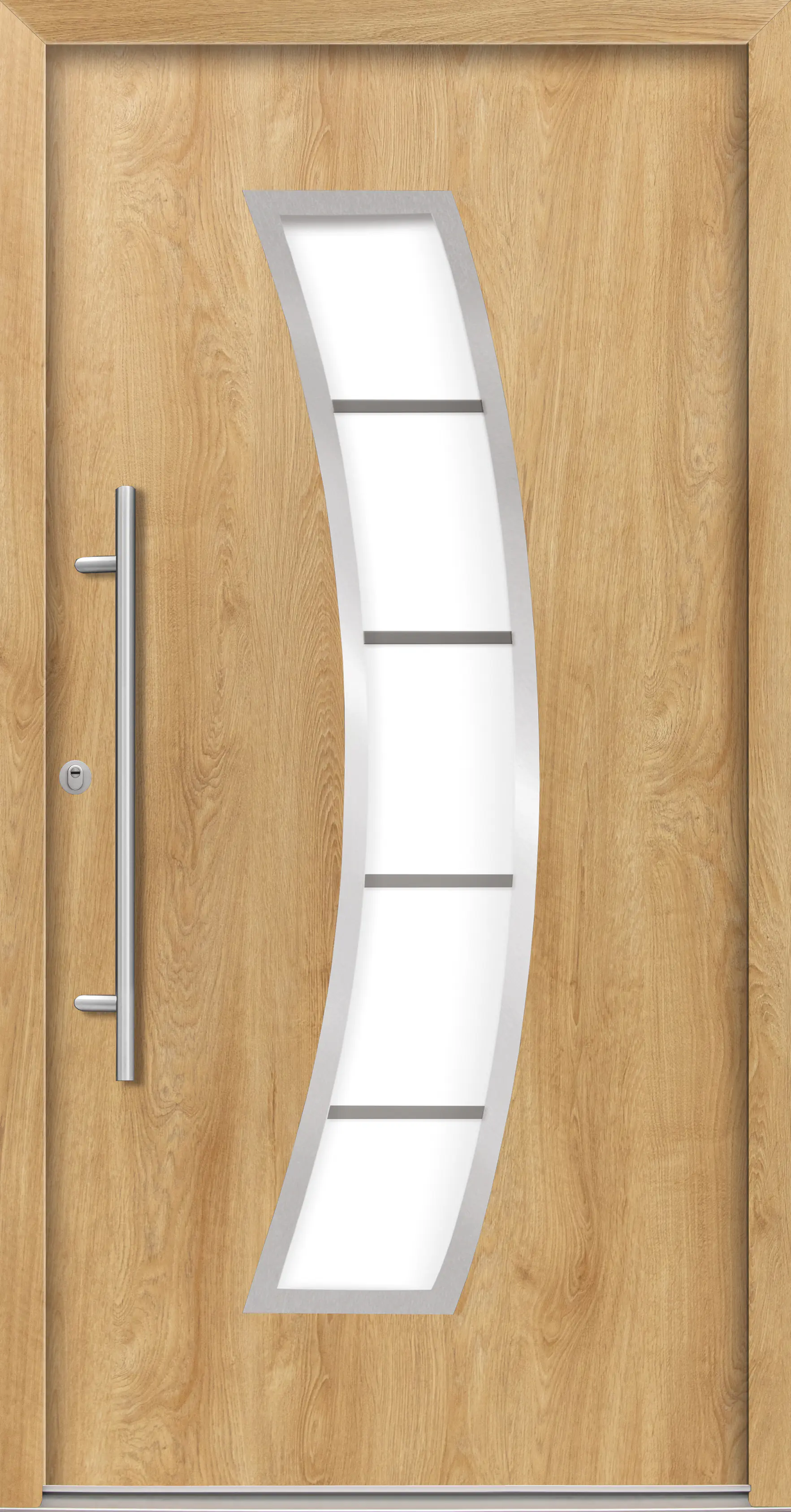 Splendoor Haustür Passivedoor Premium P14 RC2 Eiche Natur DIN Links 100 x 210 cm