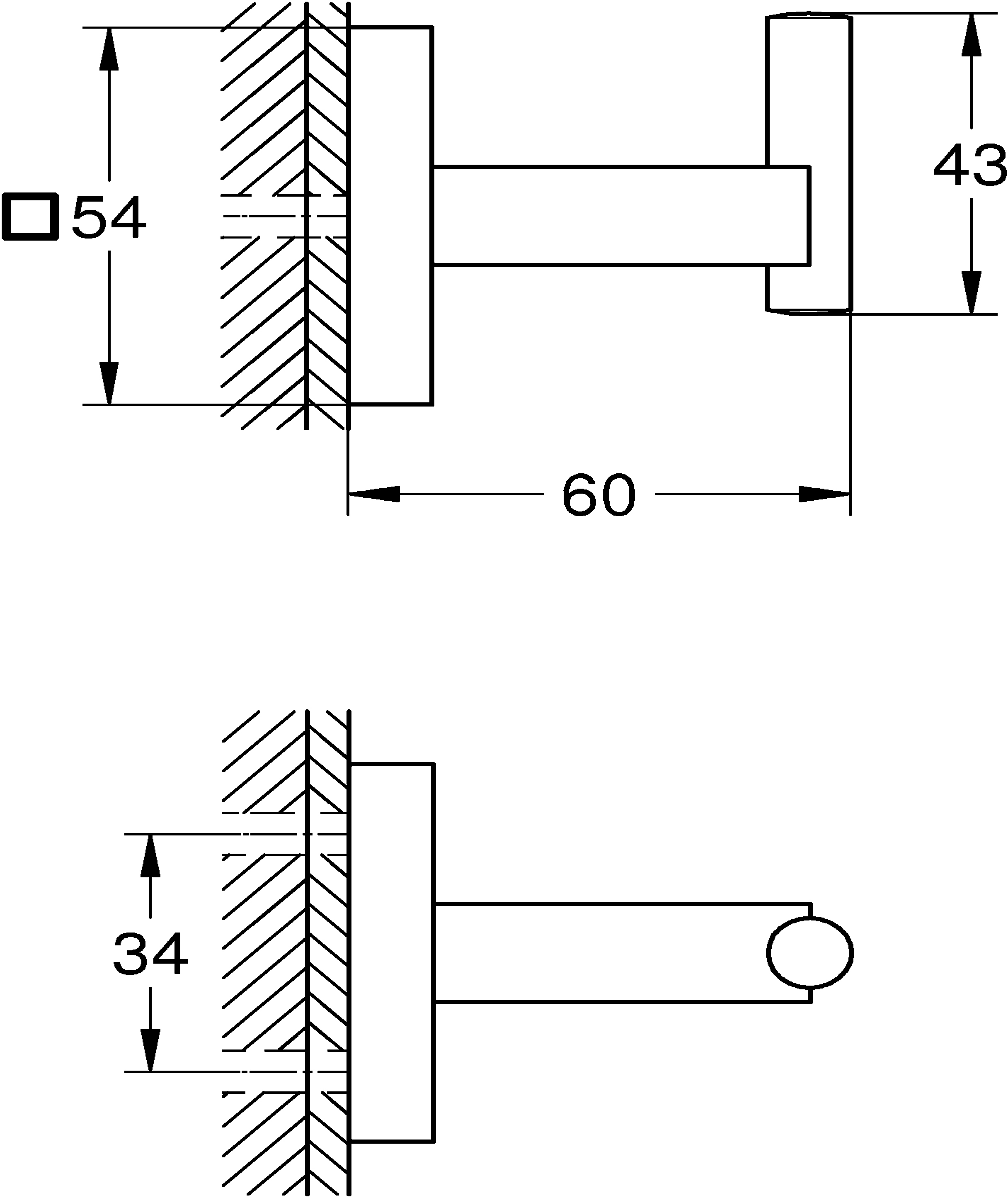 Grohe Start Cube Bademantelhaken supersteel klebbar Grohe Start Cube Bademantelhaken supersteel klebbar