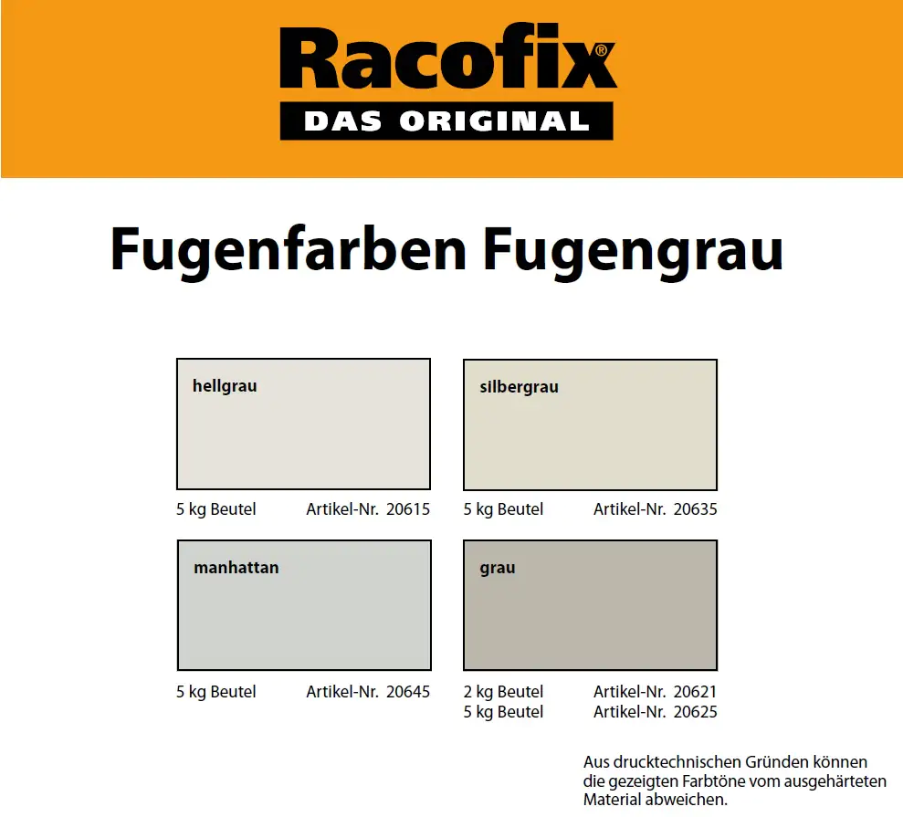 Racofix Fugengrau 2 - 5 mm grau 2 kg