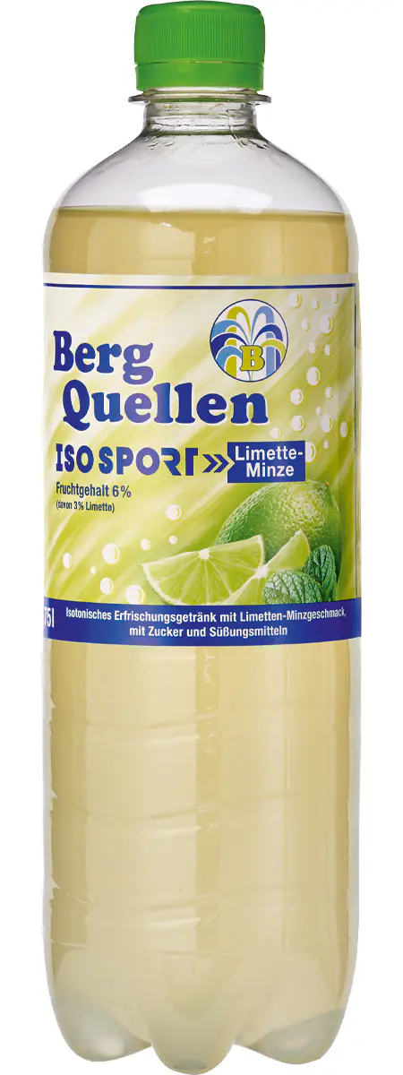 Bergquellen ISO Sportgertränk Limette-Minze 1x 0,5 l PET
