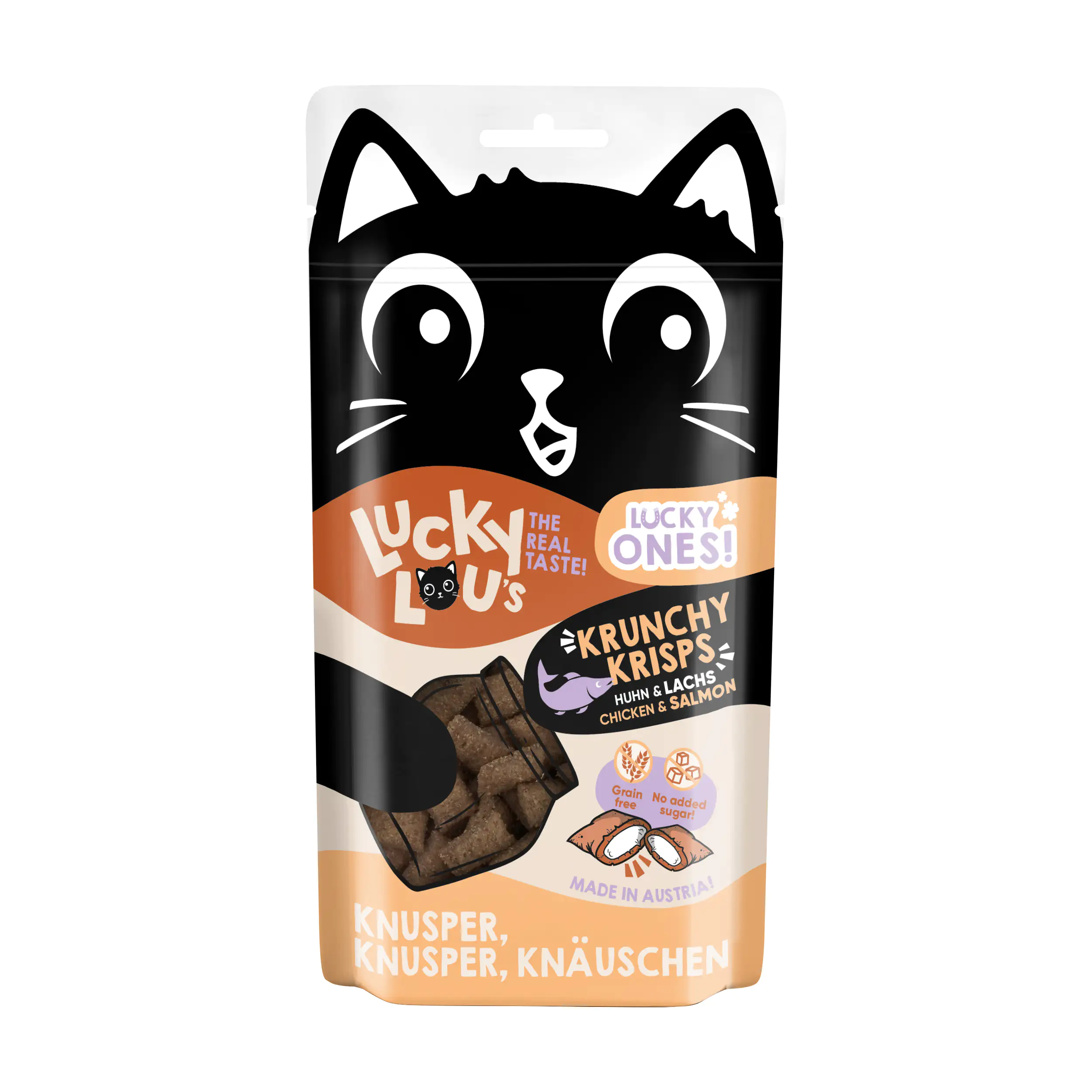 Lucky Lou Katzensnack Krunchy Krisps Huhn und Lachs 60 g Lucky Lou Katzensnack Krunchy Krisps Huhn und Lachs 60 g