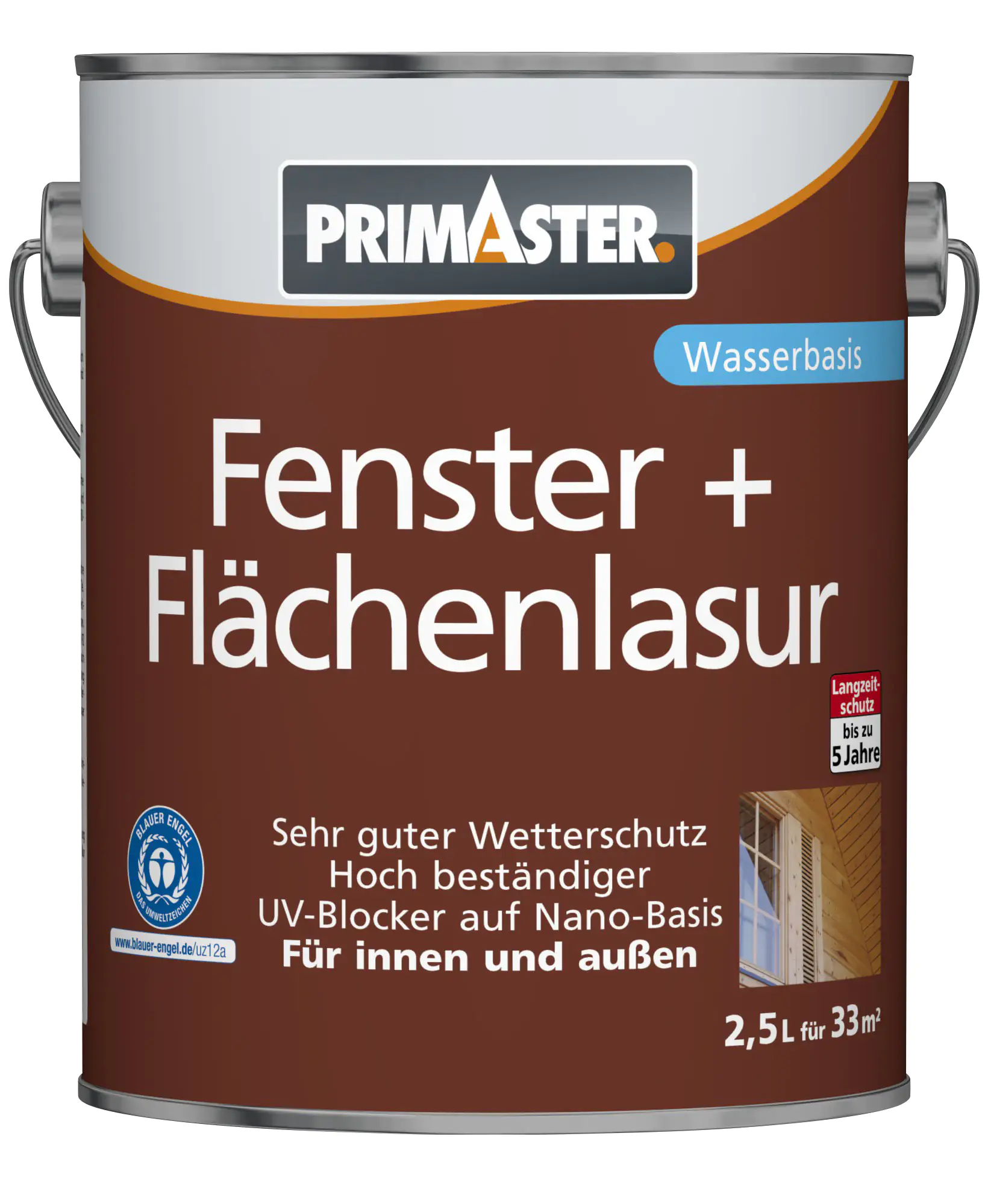 Primaster Fenster und Flächenlasur 2,5 L palisander