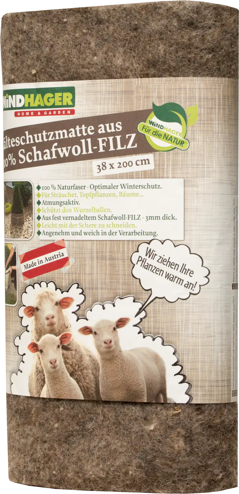 Windhager Schafwoll-Filzmatte grau 2 x 0,5 m Windhager Schafwoll-Filzmatte grau 2 x 0,5 m