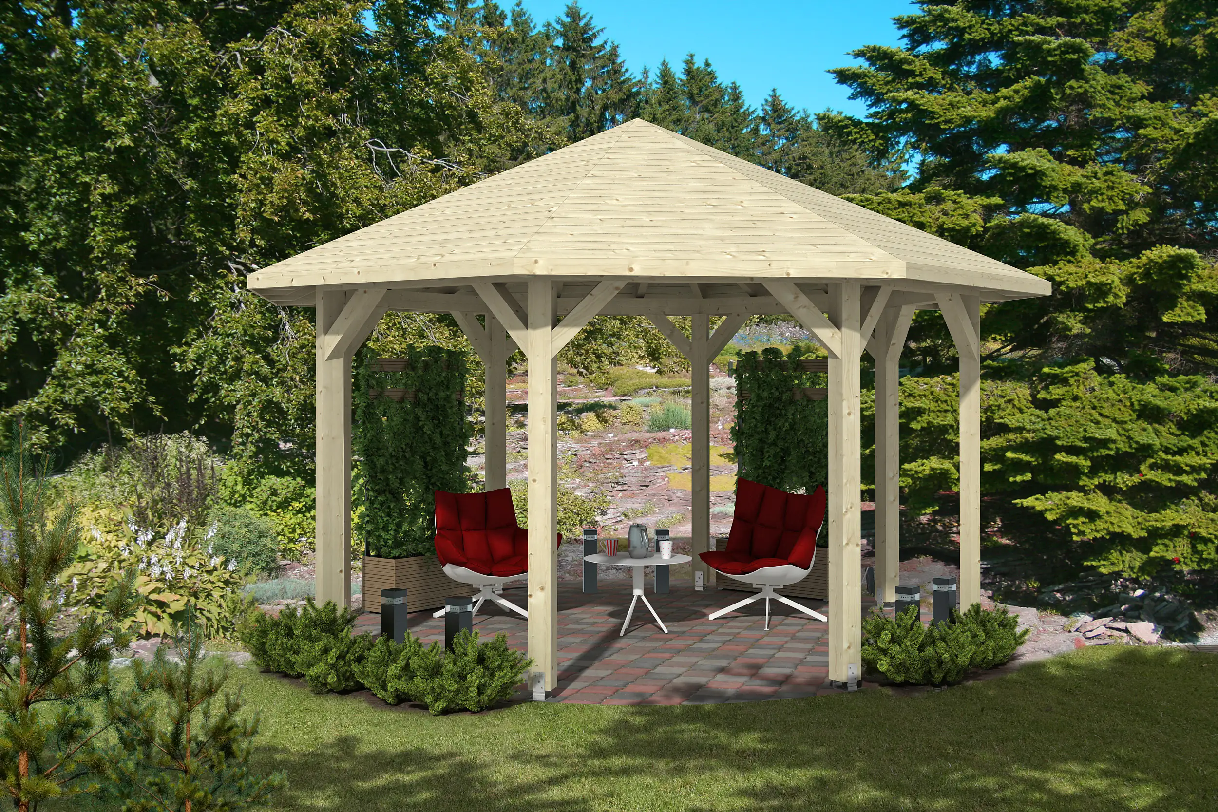 SKAN HOLZ Pavillon Nice 2 Leimholz, natur