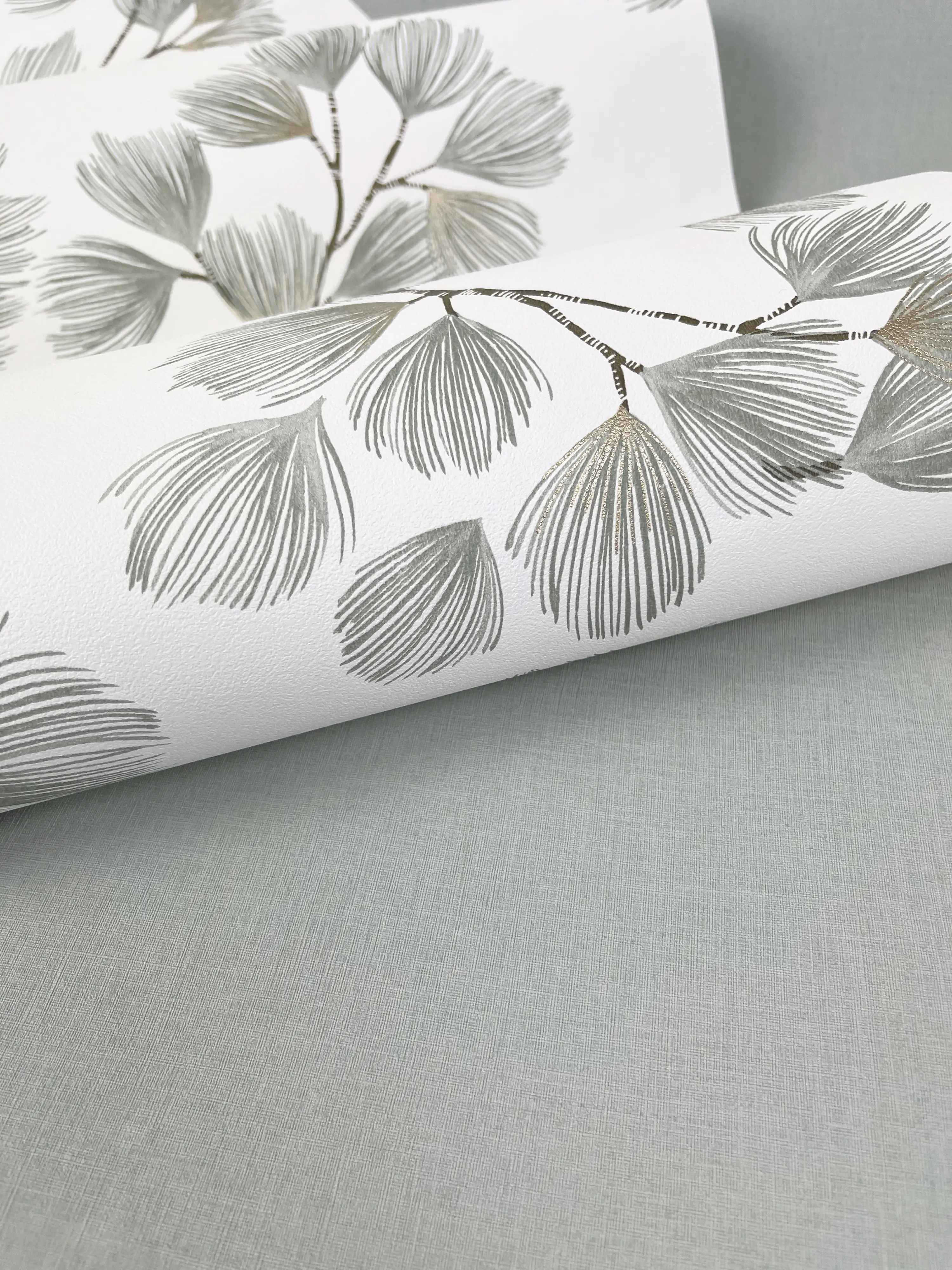 Rasch Vliestapete 690743 Selection, Textilstruktur grün, 10,05 x 0,53 m