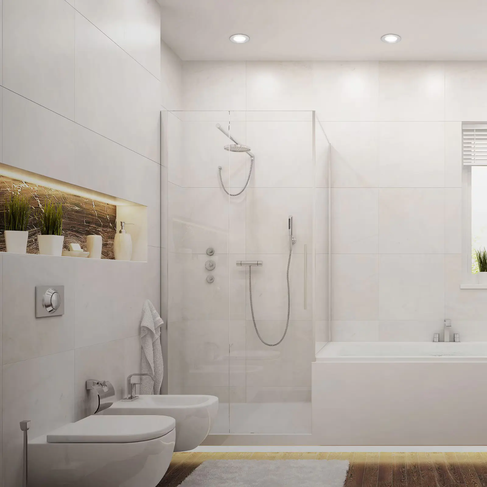 Di-Ka LED Einbauleuchte Slank 3er Set chrom-matt Ø 8,5 cm 3W, neutralweiß Di-Ka LED Einbauleuchte Slank 3er Set chrom-matt Ø 8,5 cm 3W, neutralweiß