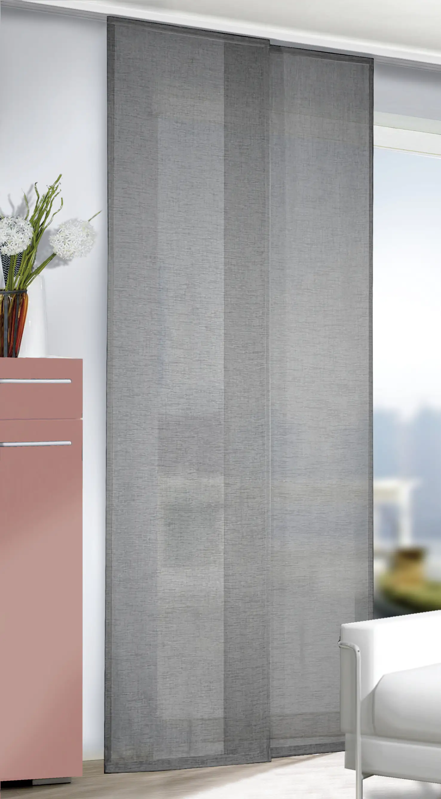 Neusser Collection Flächenvorhang Uni grau, 245 x 60 cm