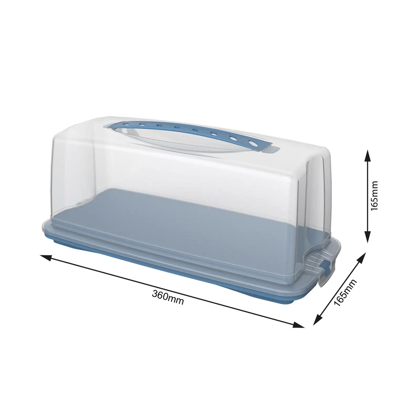 Rotho Kuchenbehälter Fresh Cake mit Klickverschluss horizon blau