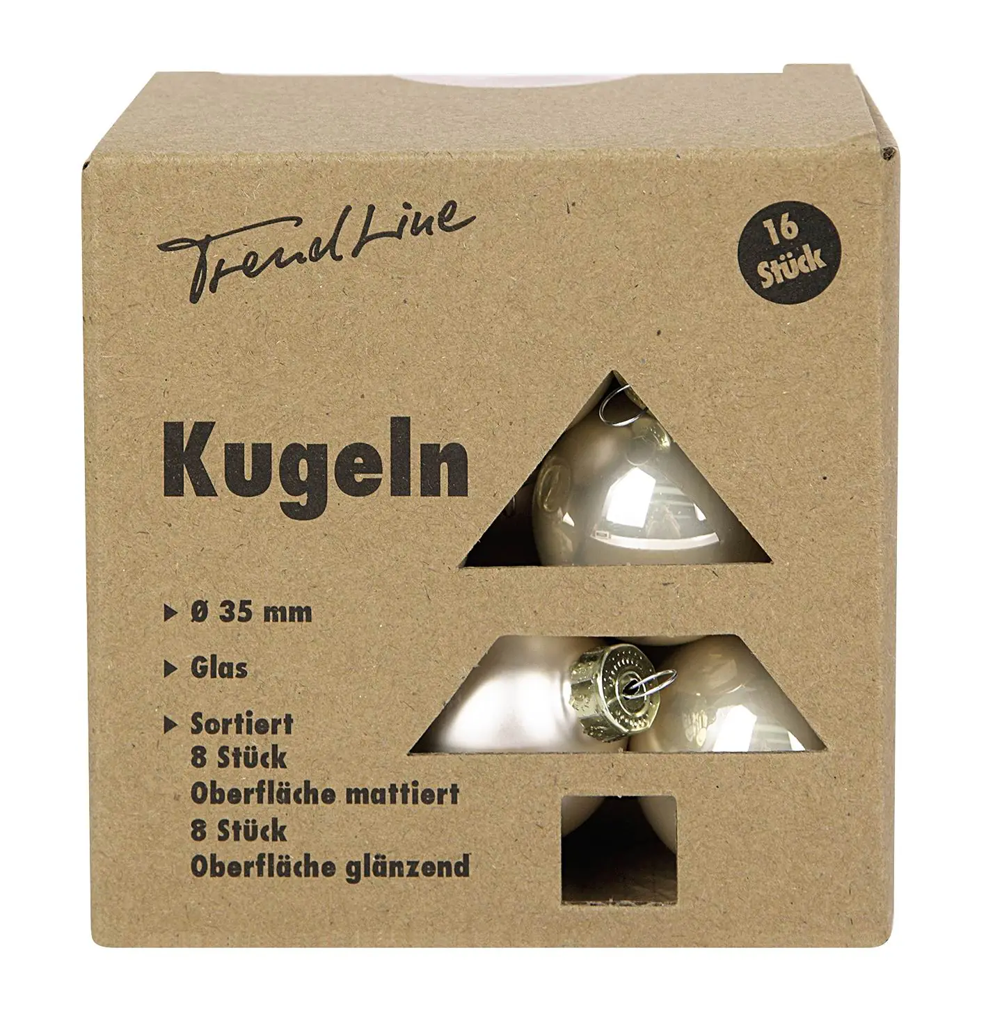 TrendLine Weihnachtskugeln aus Glas Ø 3,5 cm champagner 16 Stück