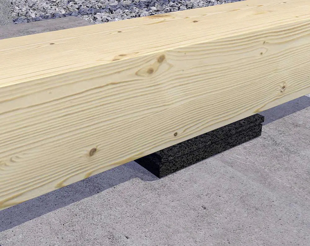 HSI Terra Unterlegpads für Terrasse 7 x 7 x 1 cm Kautschukgranulat schwarz - 25 Stk.