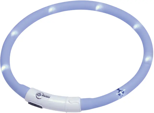 Nobby LED Leuchthalsband Puppy hellblau für Welpen mit kurzem Fell
