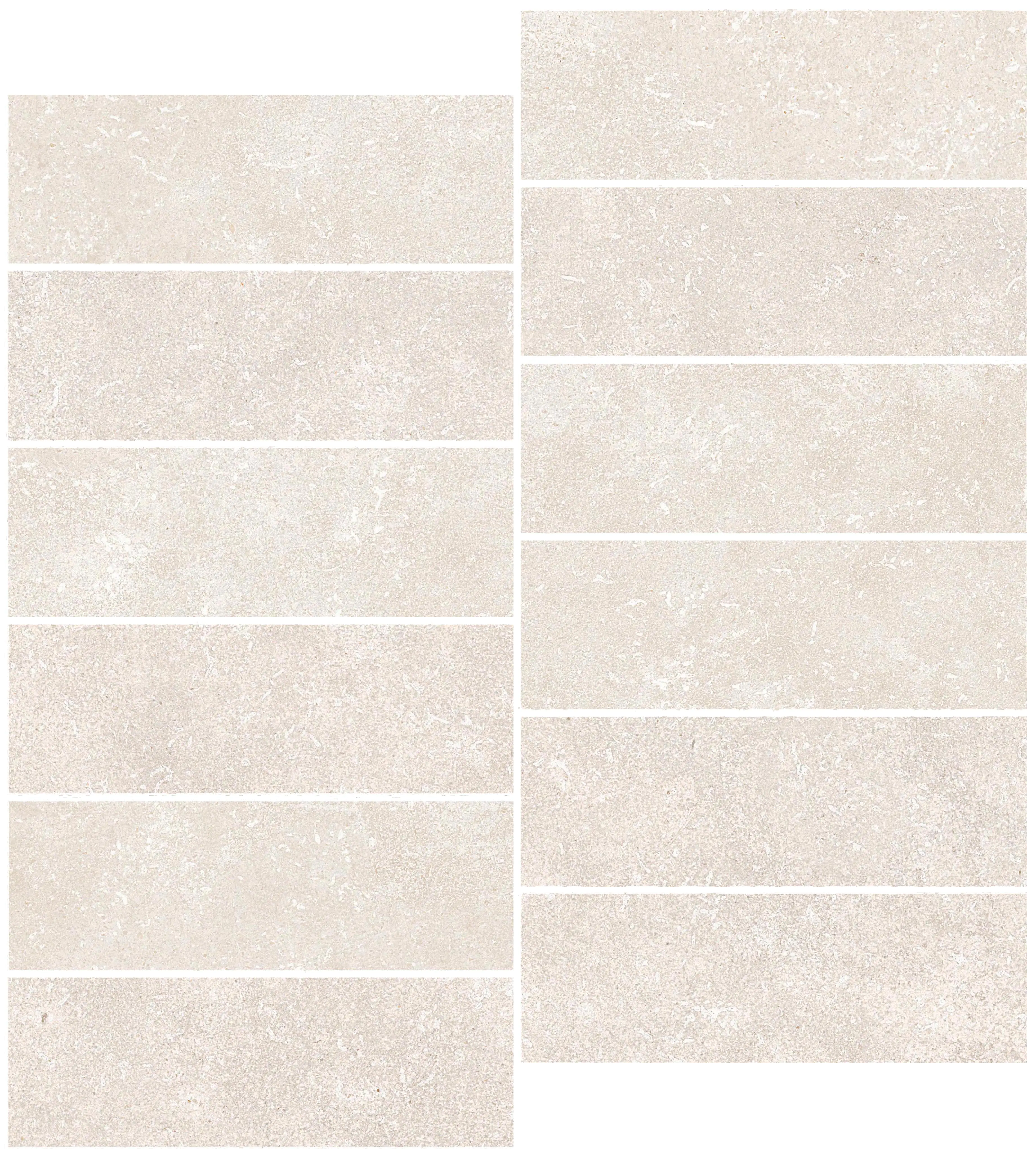 Mosaikfliese Stone 30 x 30 cm elfenbein Steinmaß: ca. 15 x 5 cm