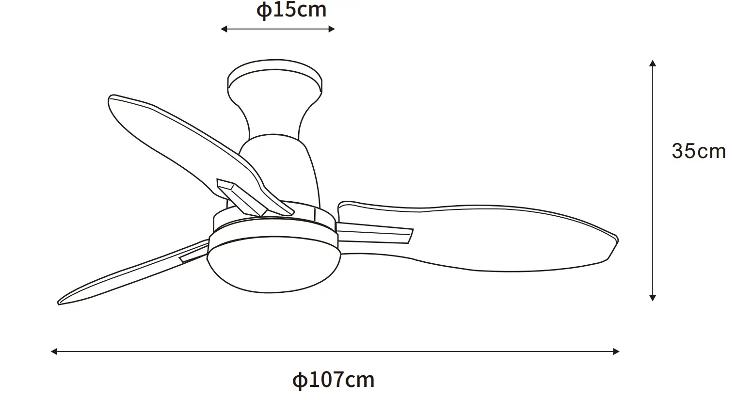 Globo Deckenventilator Gale Ø 107 cm 35 W holz weiß CCT
