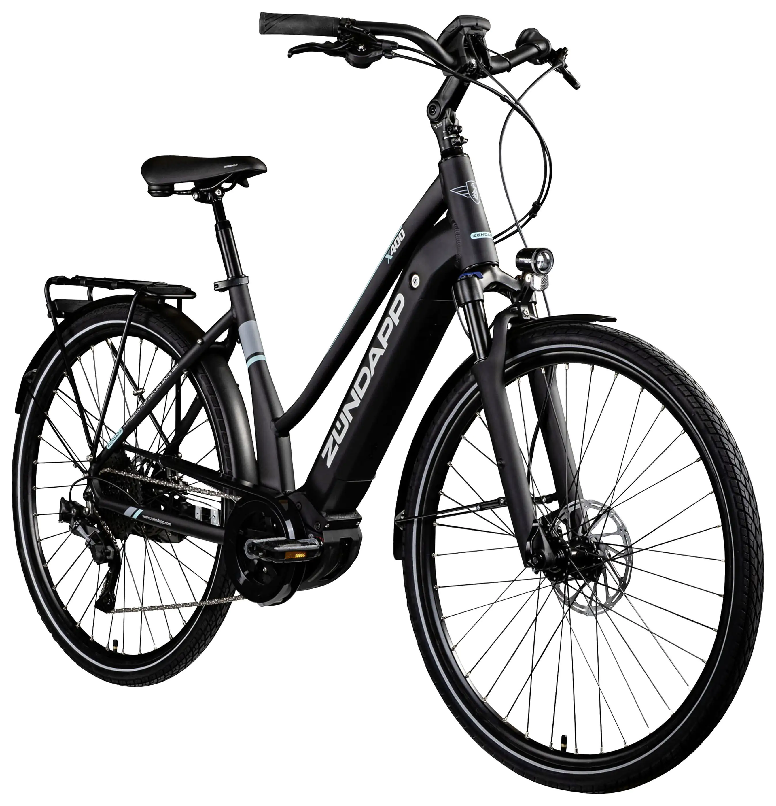 Zündapp E-Bike Trekking X400 28 Zoll 11-Gang 500 Wh schwarz türkis