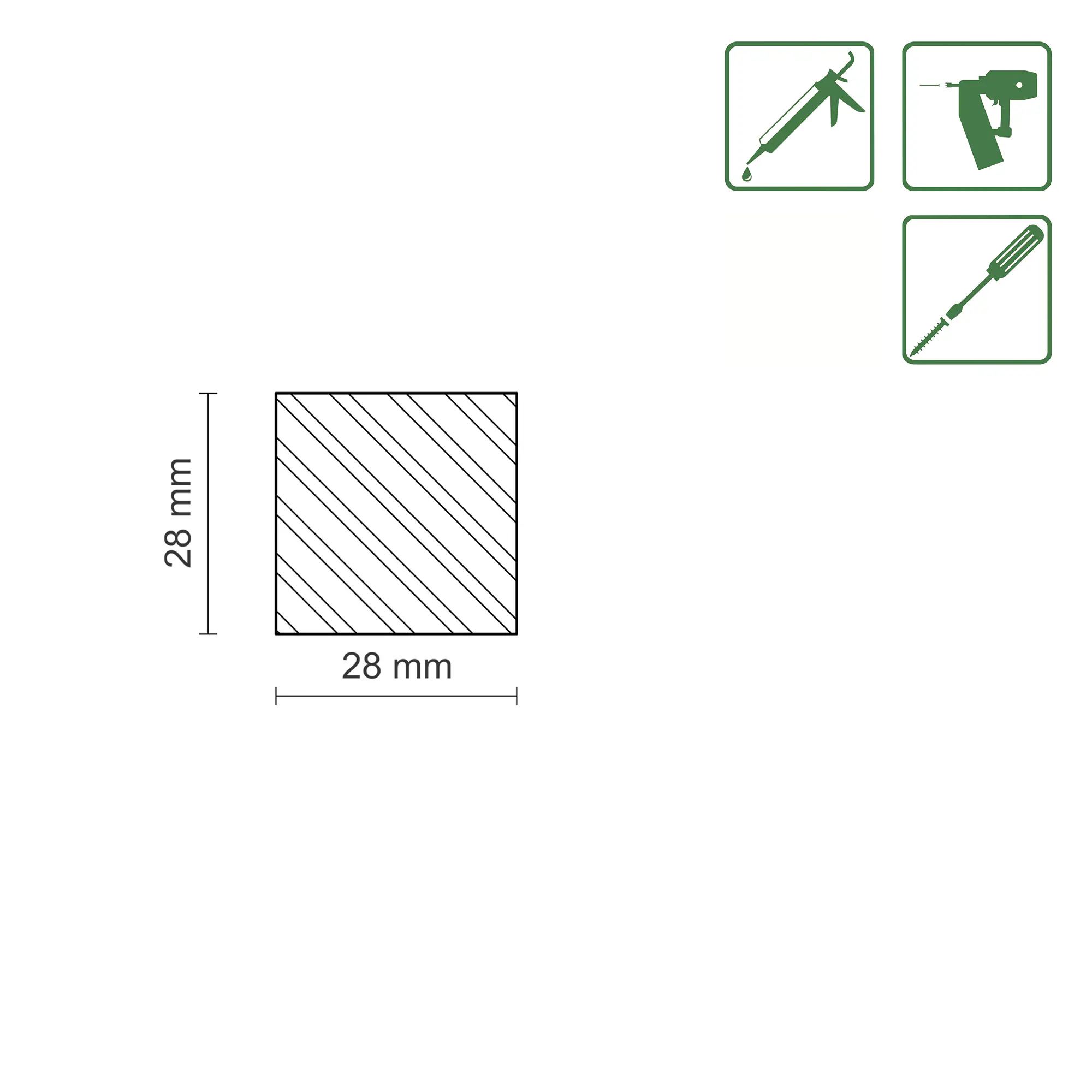 FN Neuhofer Flachleiste 100 cm 28 x 28 mm Fichte/Kiefer