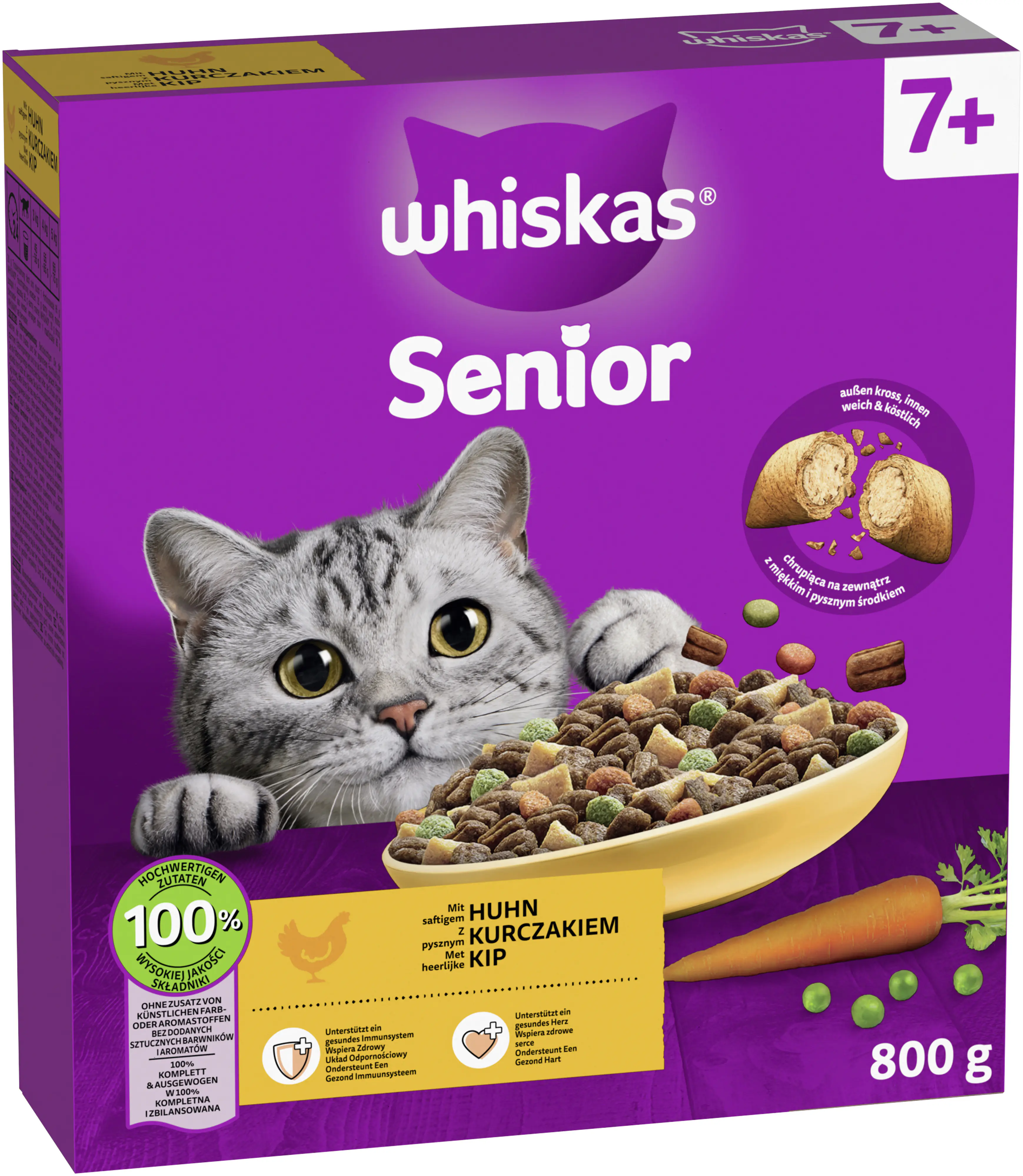 Whiskas Trockenfutter 7+ mit Huhn 800 g