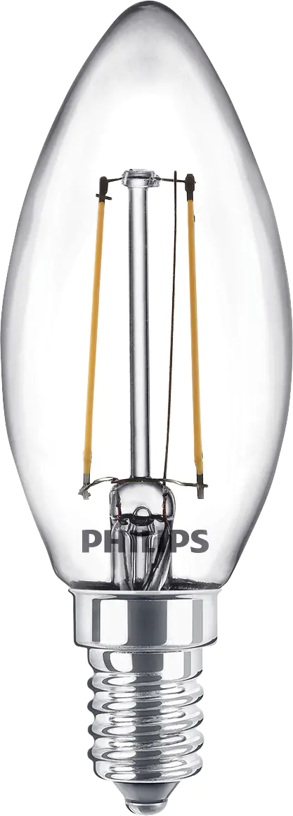 Philips LED-Leuchtmittel Filament Kerzenform B35 E14 2W warmweiß