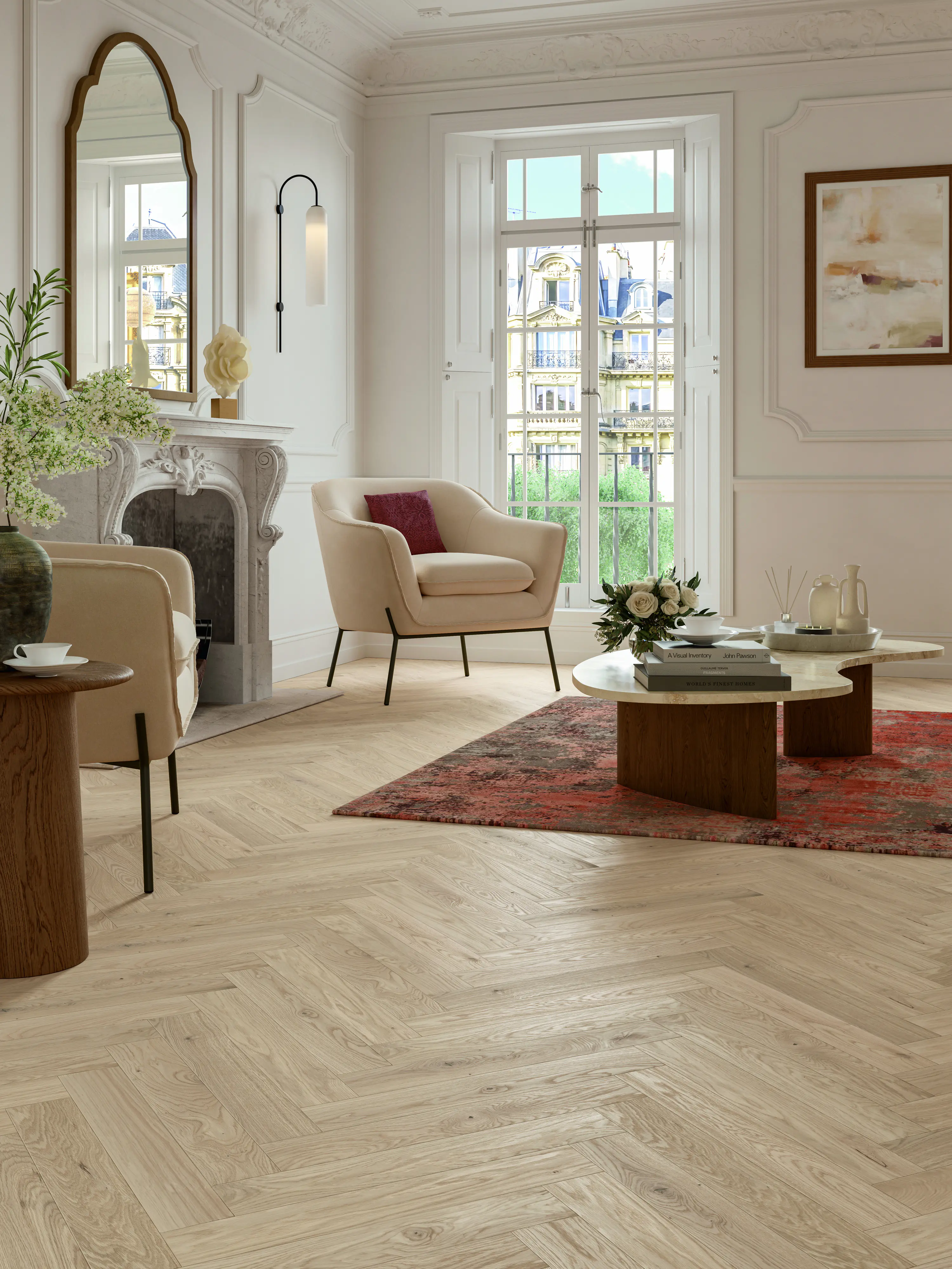 Parador Parkett Trendtime 3 Living Plus Eiche Bardolino weiß lackversiegelt matt weiß Minifase