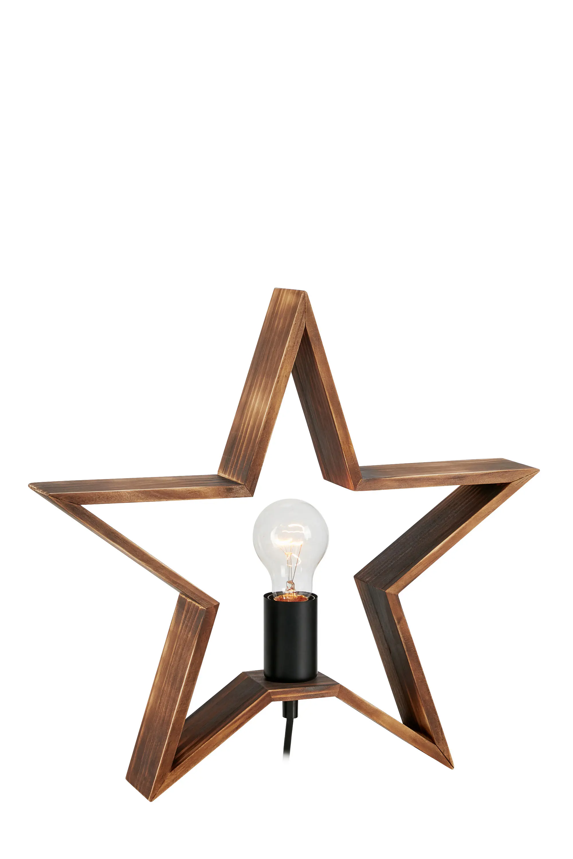 Tischlampe Stern Estrella 230 V gebranntes Holz 40,5 x 13,8 cm braun