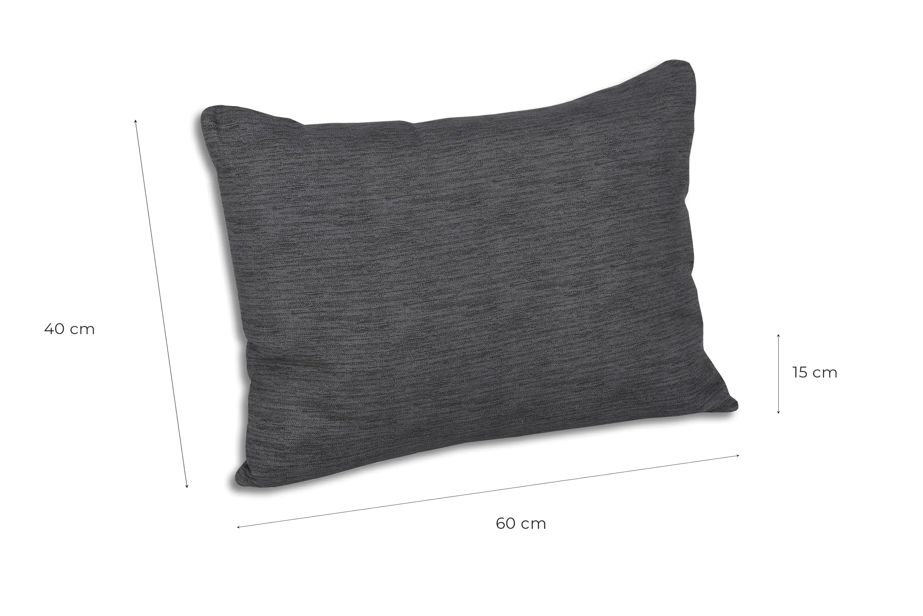 GO-DE Lounge-Ersatzkissen Rücken 55-60 cm x 40 cm x 15 cm, grau, anthrazit