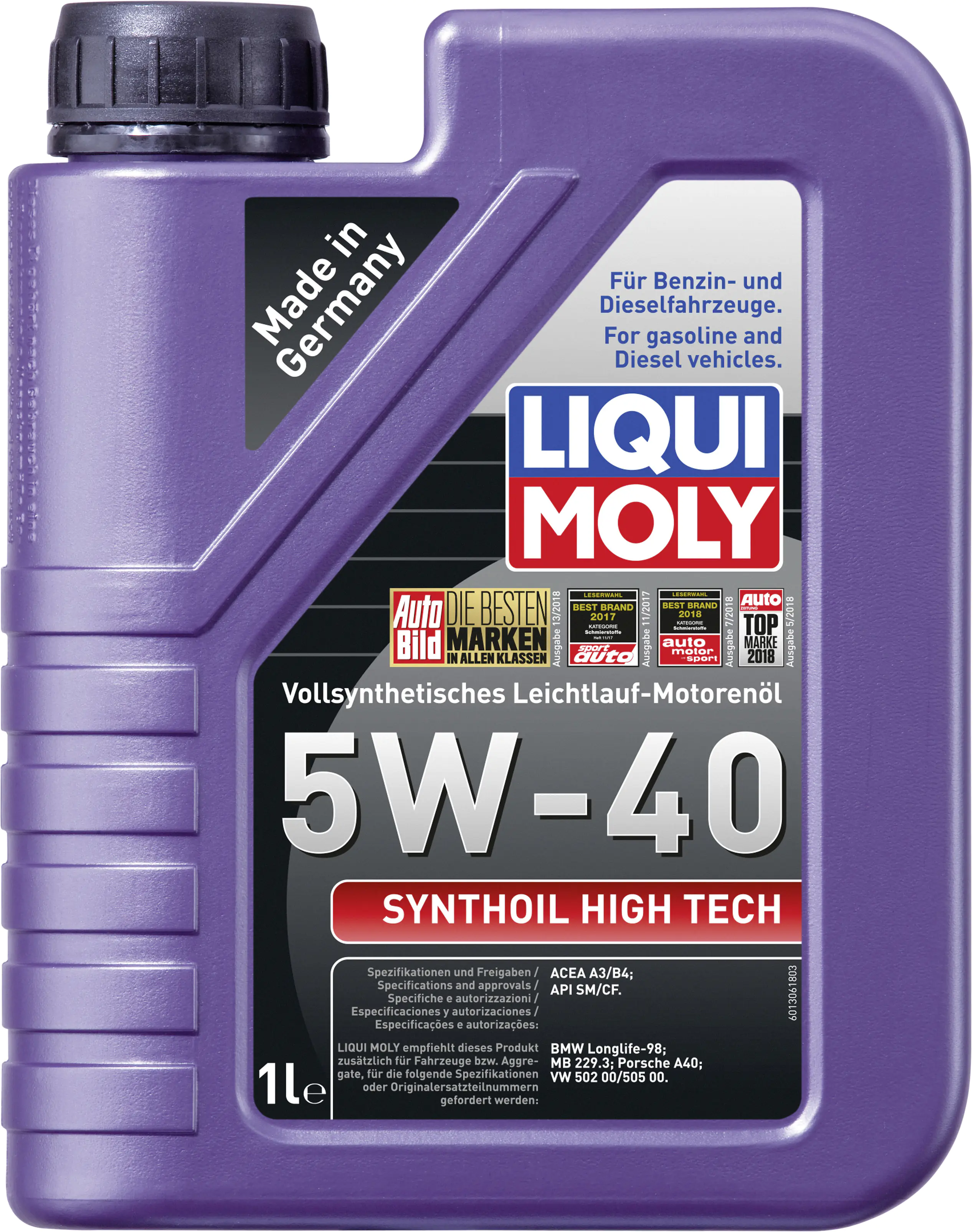 Liqui Moly Motoröl Synthoil High Tech 5W-40 1 L Liqui Moly Motoröl Synthoil High Tech 5W-40 1 L