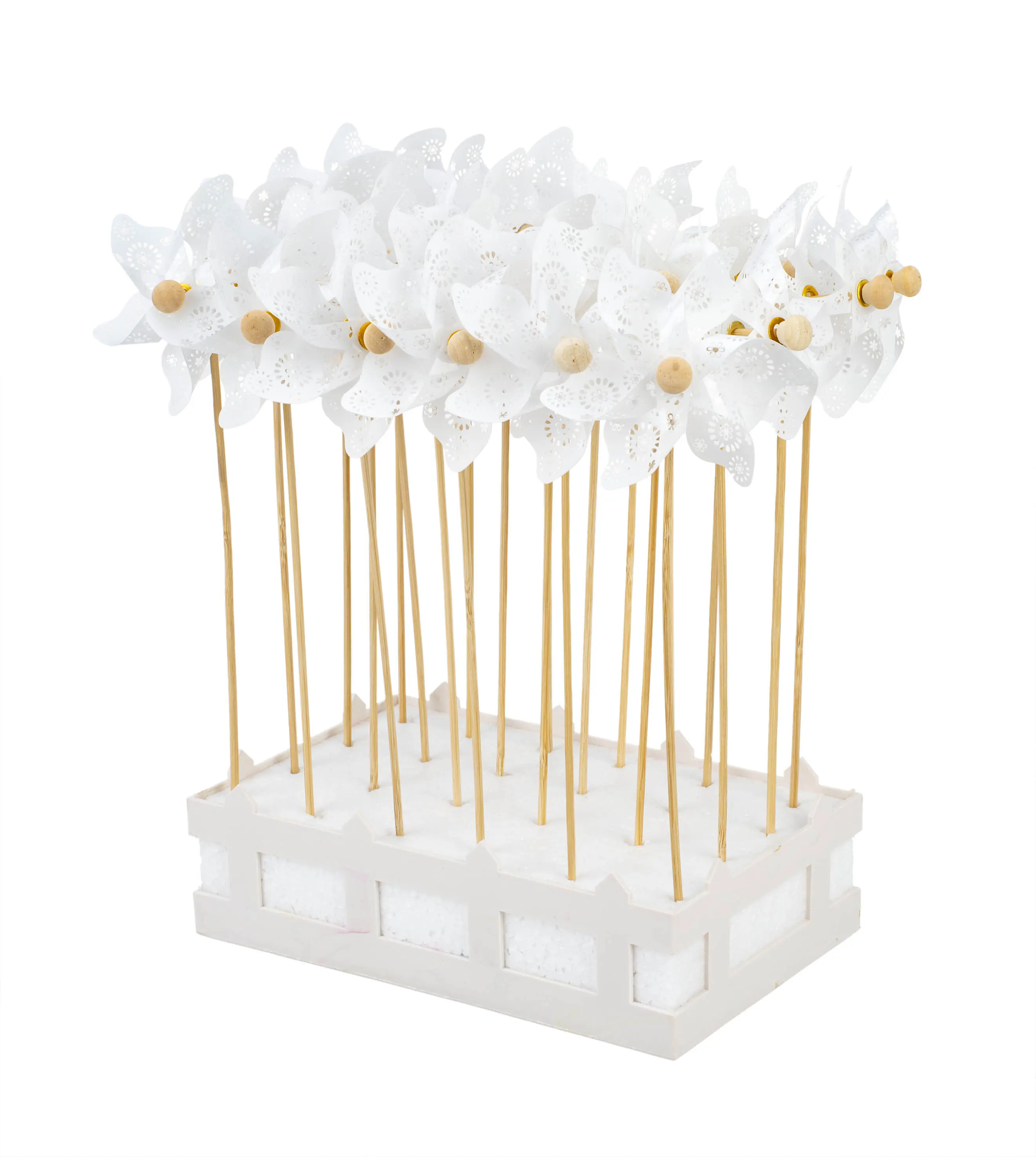 Glorex Gartenstecker Windrad 9 x 28 cm weiß