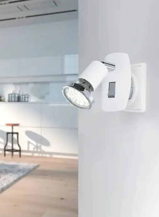 Eglo LED Steckdosenspot Mini 4 weiß, chrom