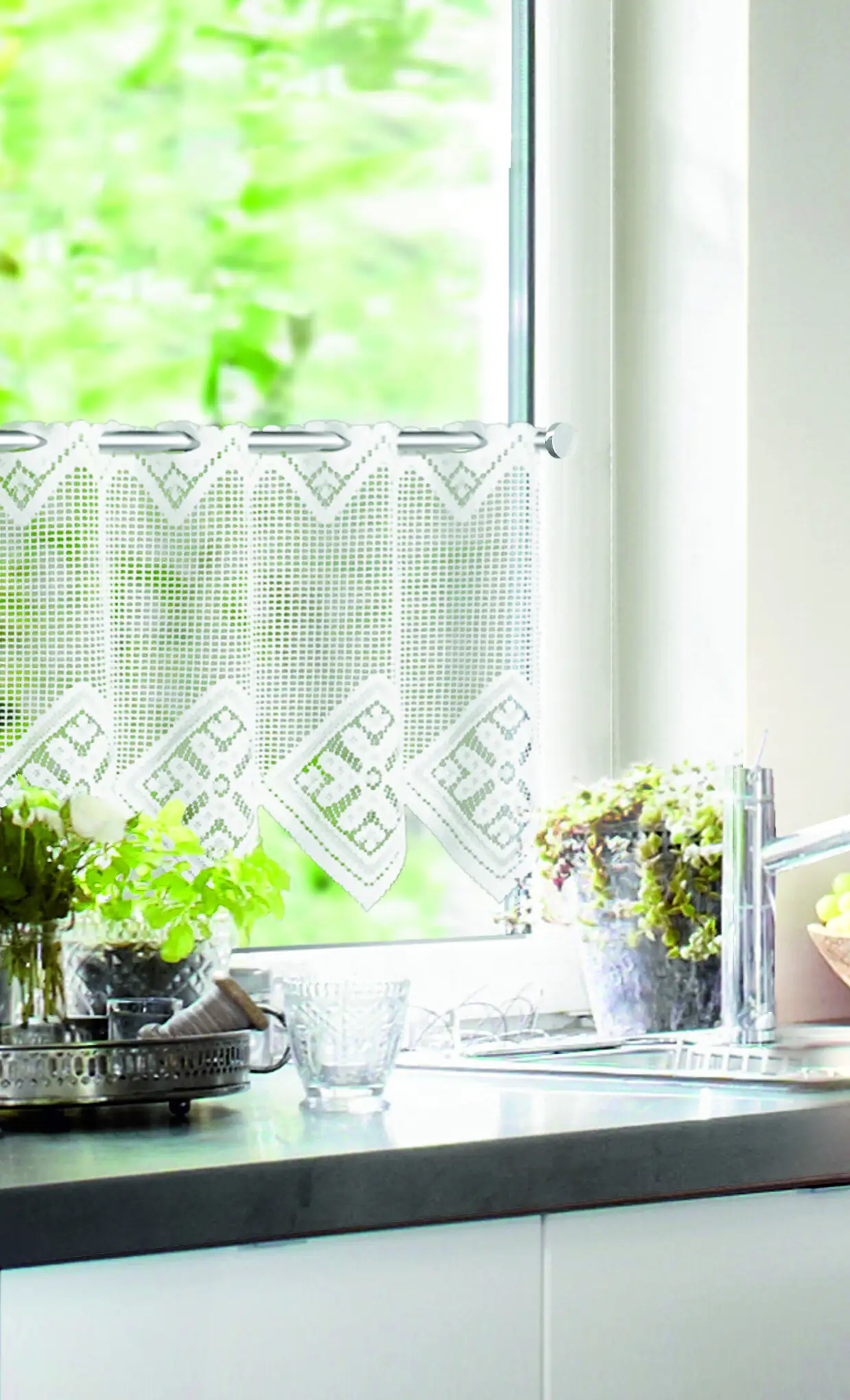 Neusser Collection Cafehausgardine Angela weiß, 30 x 110 cm