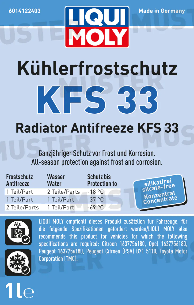 Liqui Moly Kühlerfrostschutz KFS 33 1 L