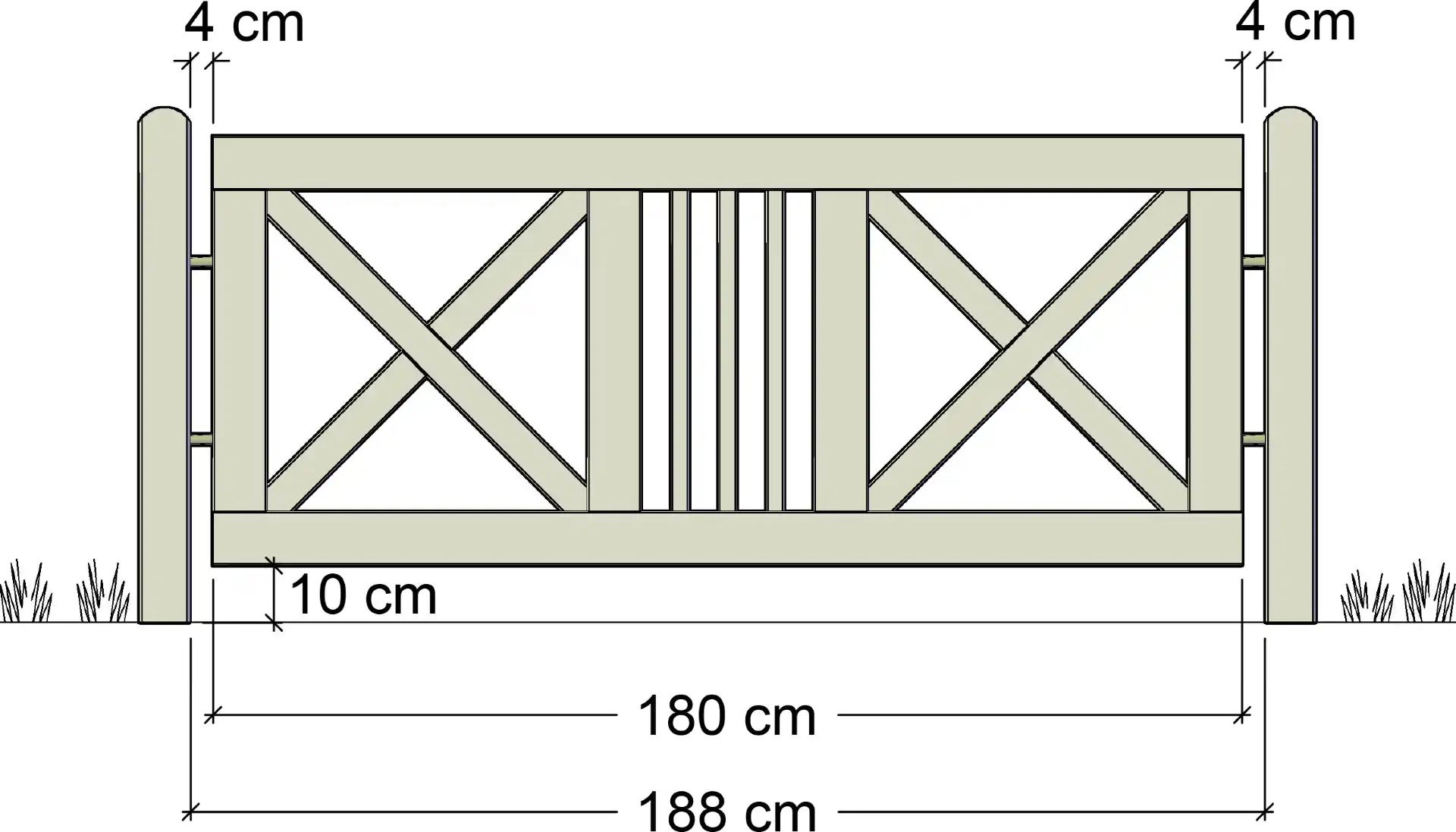 Plus Vorgartenzaun Schloss 180 x 75 cm natur druckimprägniert Plus Vorgartenzaun Schloss 180 x 75 cm natur druckimprägniert
