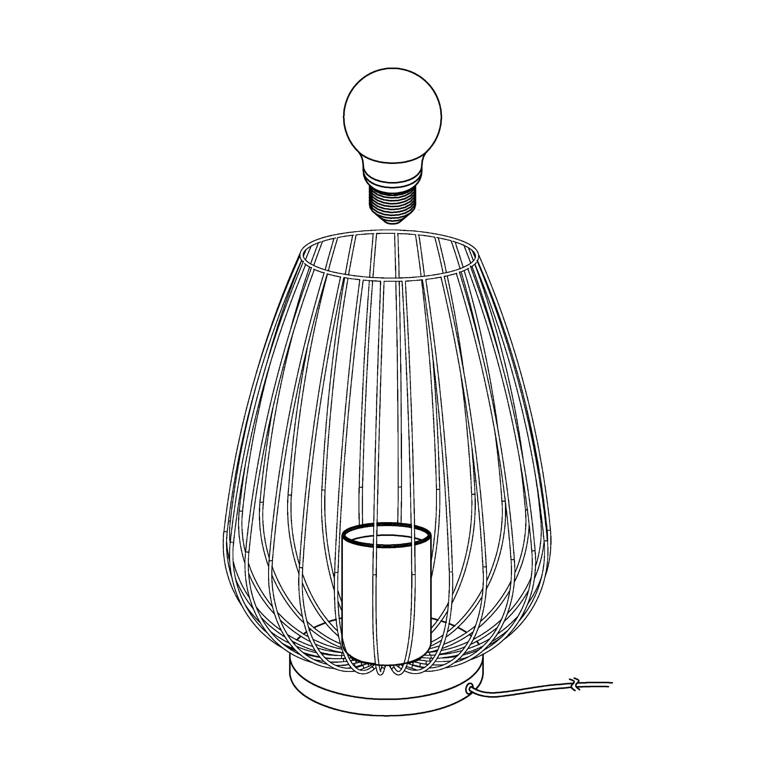 Eglo Tischleuchte Newtown schwarz 23 x 16 cm E27, max. 60 W Eglo Tischleuchte Newtown schwarz 23 x 16 cm E27, max. 60 W