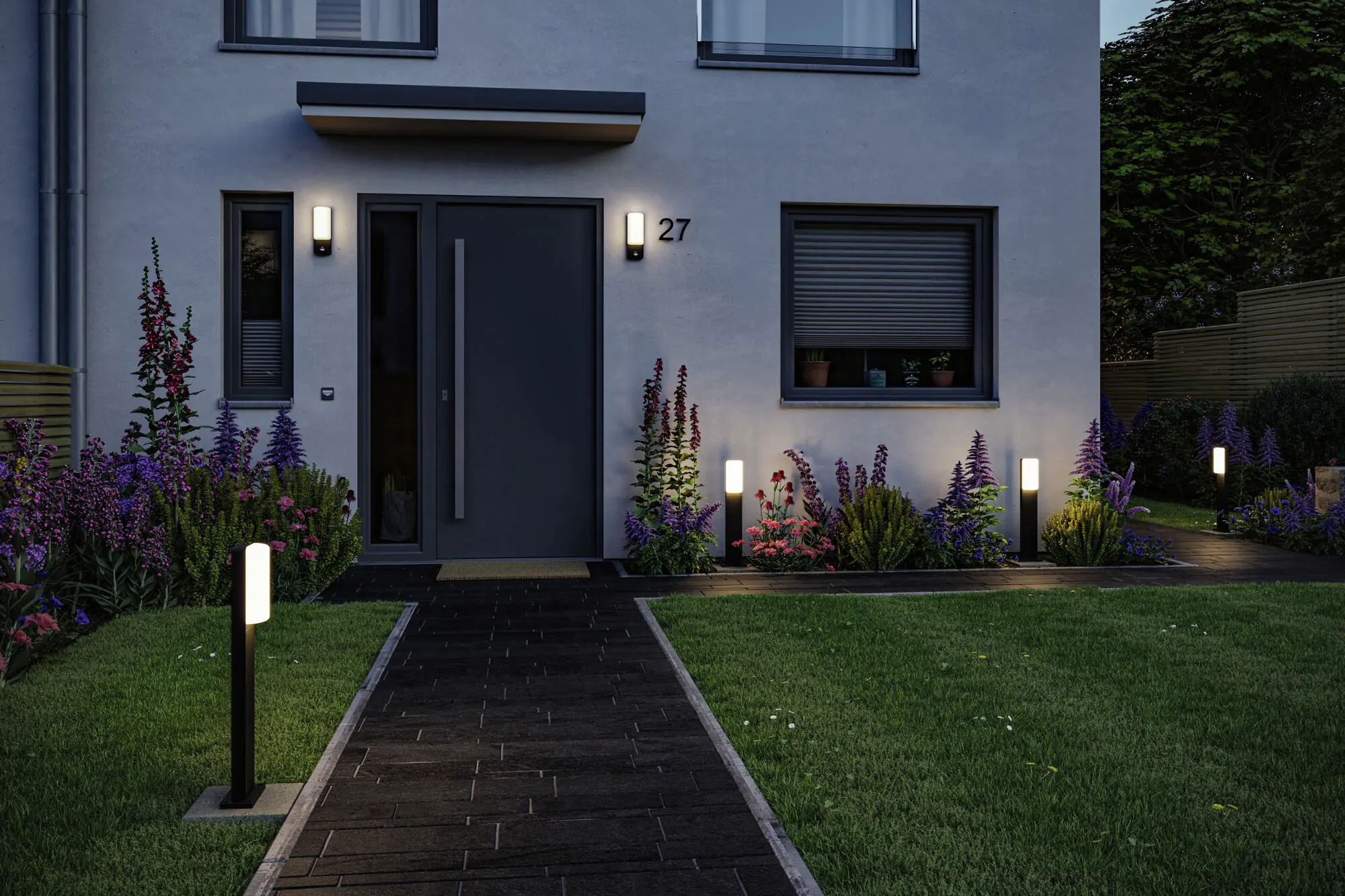 Paulmann LED Außen-Wandleuchte Bonnie anthrazit 26,3 x 9,3 cm 