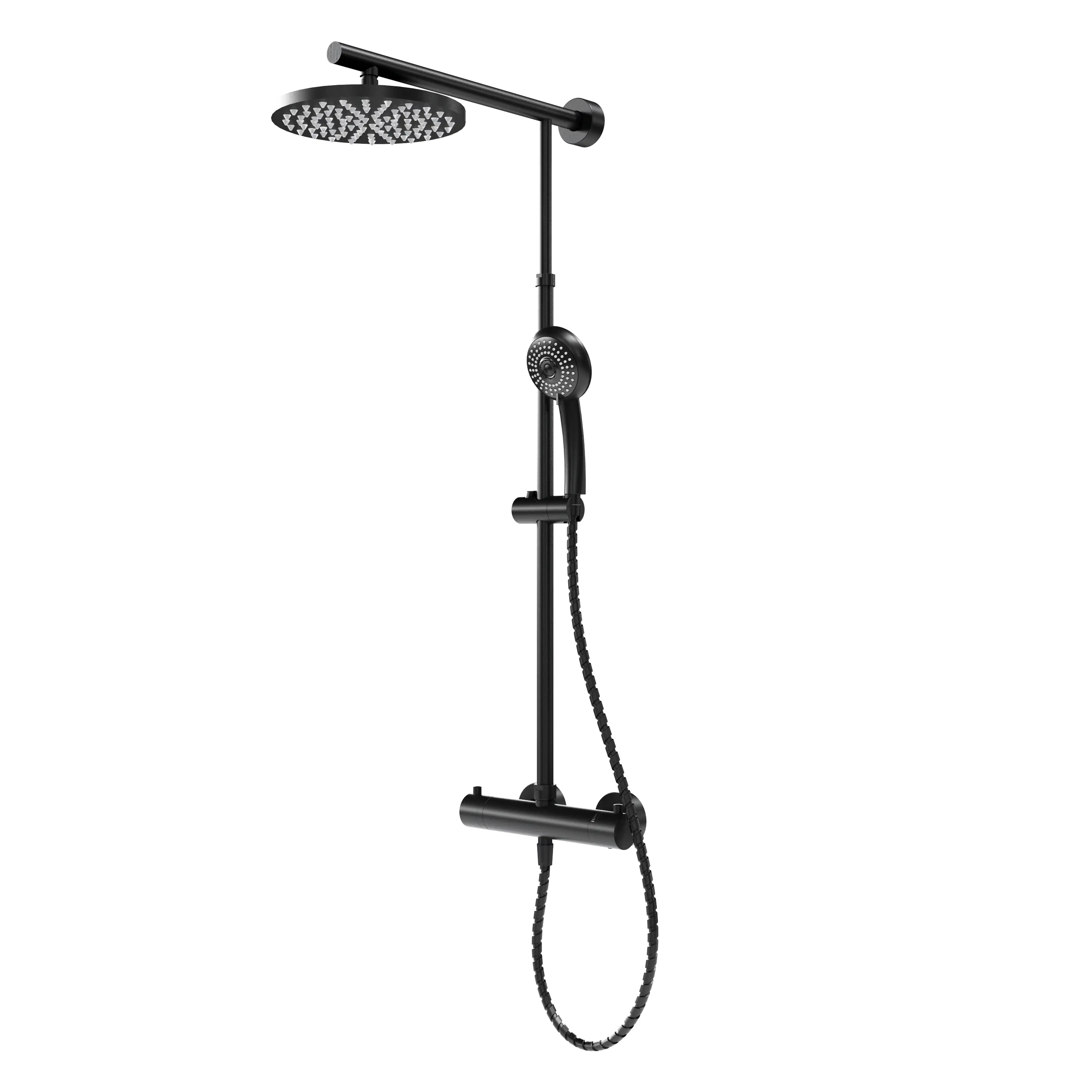 Schulte DuschMaster Rain Classic Black Style mit Thermostat rund